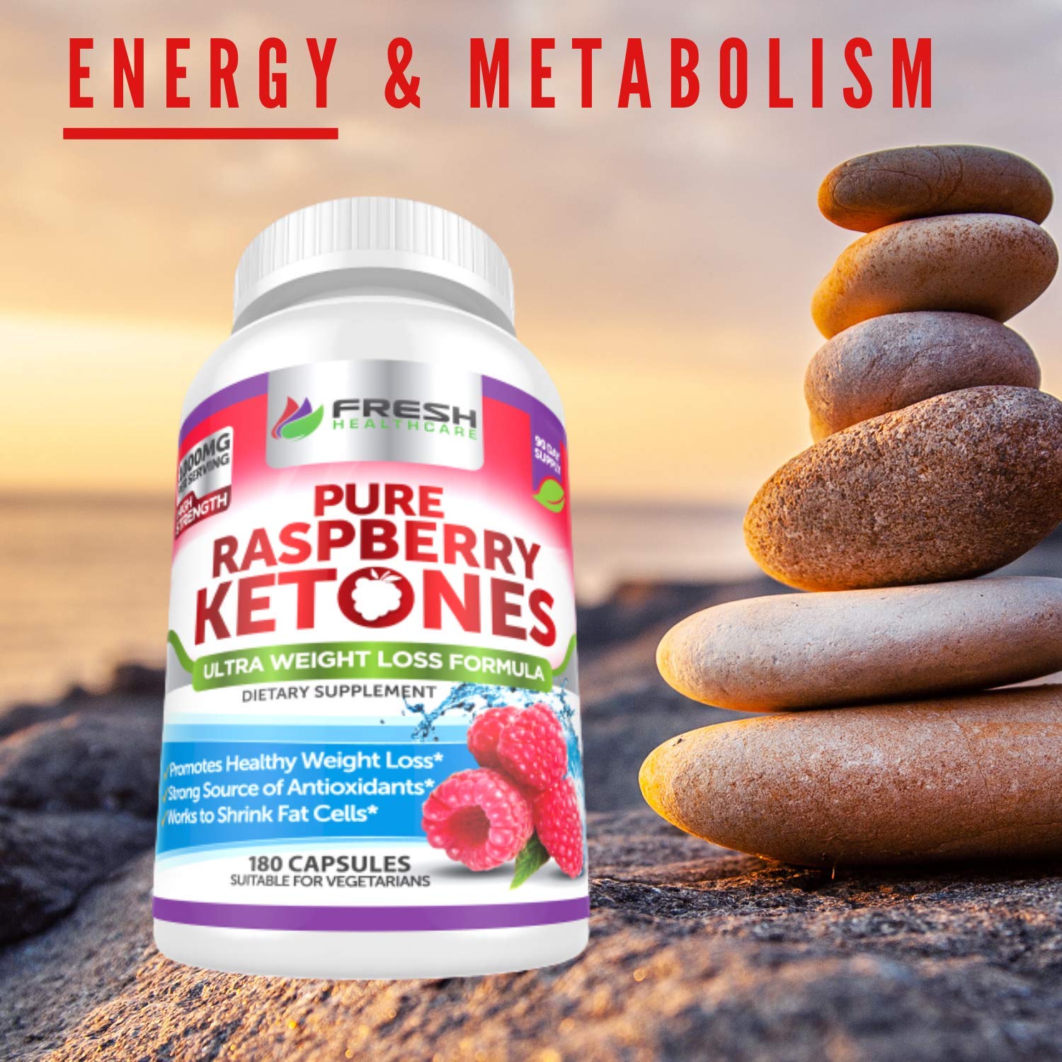 FRESH HEALTHCARE Pure 100% Raspberry Ketones Max 1000mg Per Serving - 3 Month FRESH HEALTHCARE buy supplements canada
