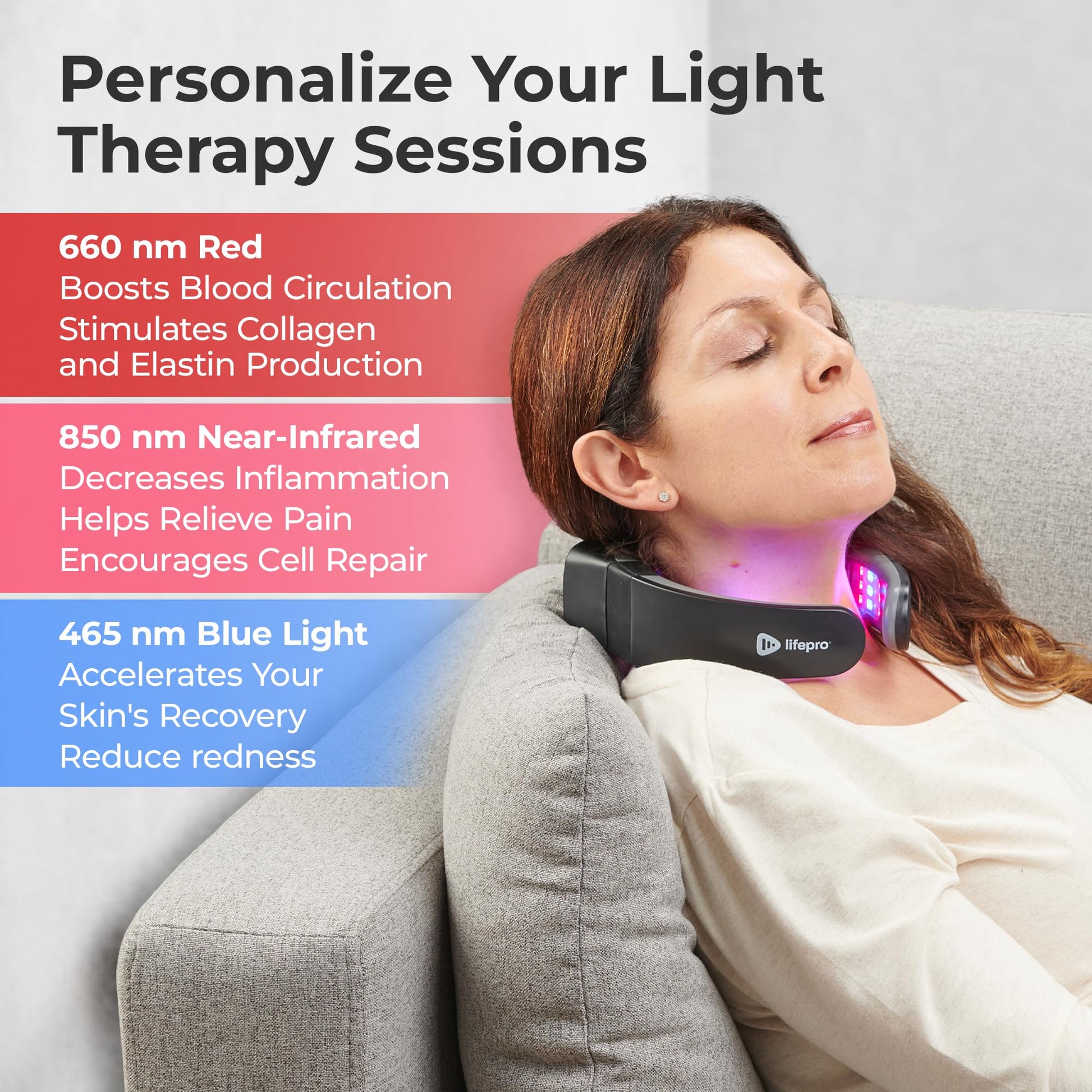 Lifepro Red Light Therapy for Neck - Compact & Rechargeable Red Light Therapy Device- On-The-Go LifePro buy supplements canada