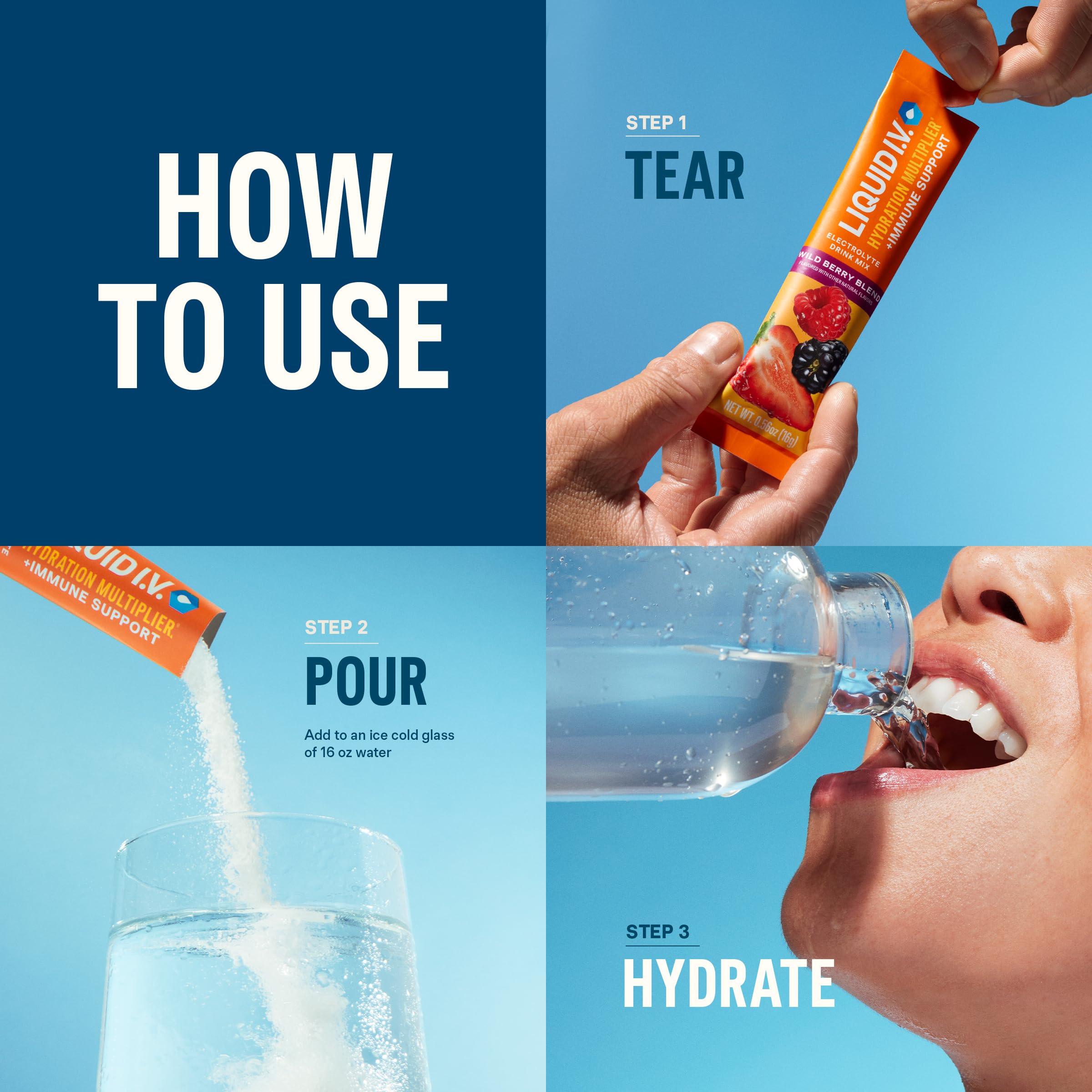 Liquid I.V.® Hydration Multiplier +Immune Support - Tangerine | Electrolyte Powder Drink Mix | 1 Pack (14 Servings) Liquid I.V. buy supplements canada