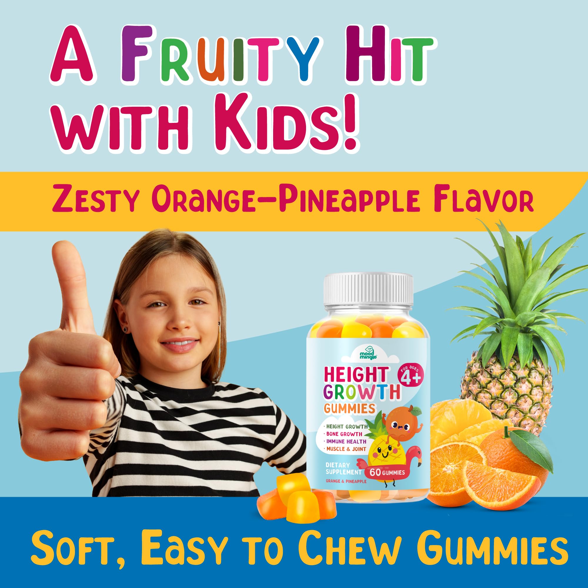 Height Growth Gummies Supplement - Kids Teens Height Increaser Maximizer Grow Taller Vitamins Mood Mingle buy supplements canada