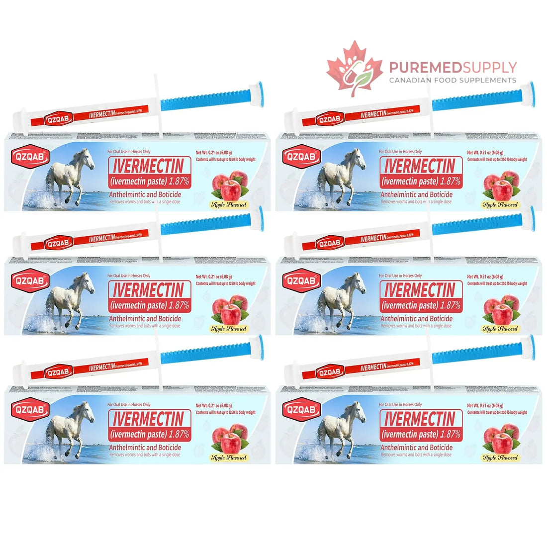 Ivermectin Horse Paste Dewormer , Horse Wormer Paste, Apple Flavor, 0.21 Ounces, 6 Pack QZQAB buy supplements canada