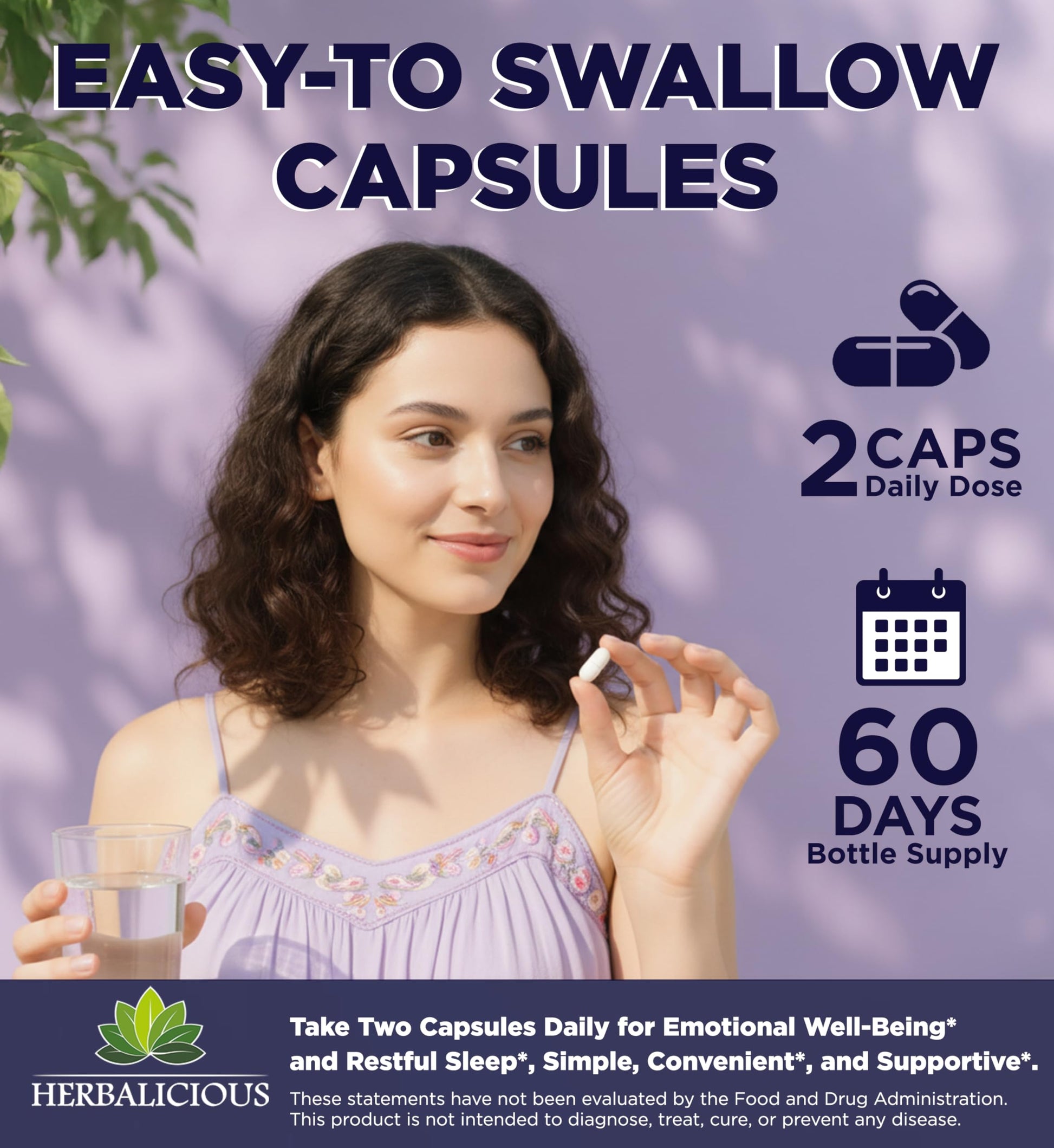 HERBALICIOUS GABA L-Theanine with Magnesium – Calm & Focus Support, Stress Relief, Relaxation + Mood Balance, Brain & Memory Support Supplement – Vitamin B6 + B12 Complex – 120 Capsules HERBALICIOUS buy supplements canada