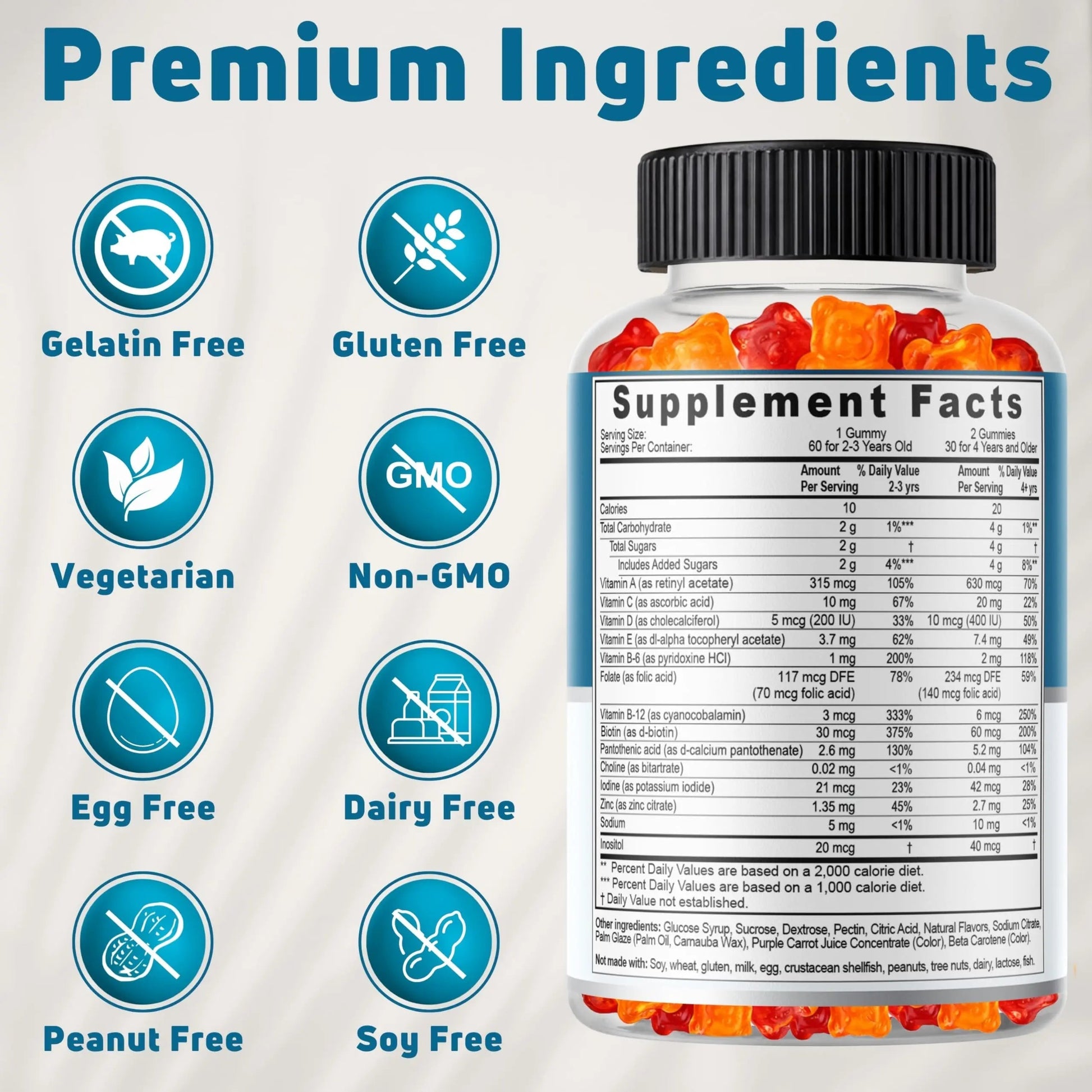 NUELATION Kids Multivitamin Gummies, 30-60 Day Supply with 14 Essential Kids Vitamins & Minerals. Toddler Vitamins for Overall Wellness. Non-GMO, Gelatin-Free, Gluten-Free, Vegetarian Children Vitamin NUELATION buy supplements canada