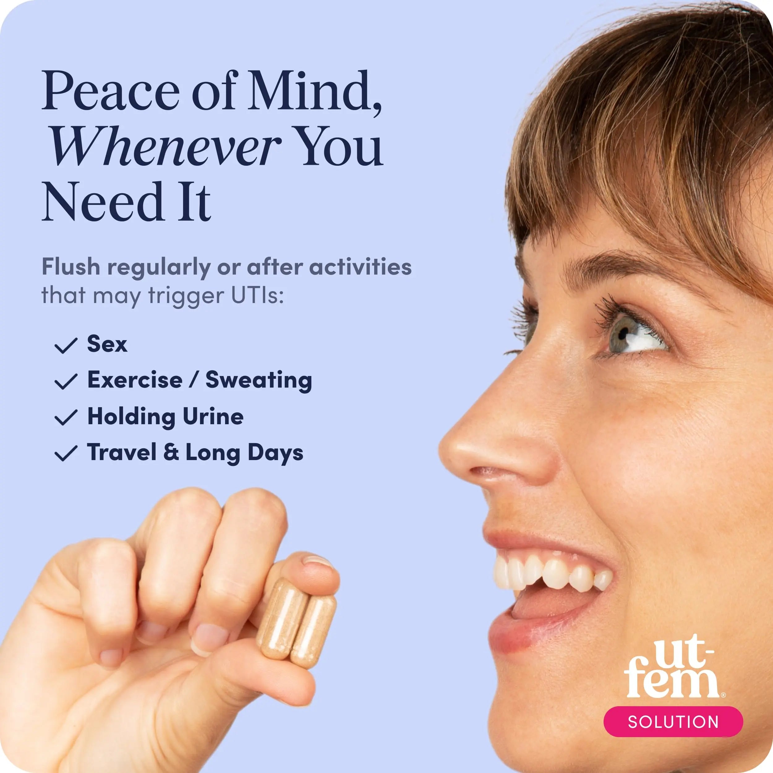 UT-Fem Solution - Fast-Acting Urinary Tract Flush for Women, Proactive UTI Support, Promotes Cleansing & Comfort, Clinical-Strength D-Mannose, Cranberry, and Natural Ingredients - 60 Vegan Capsules UT-Fem buy supplements canada