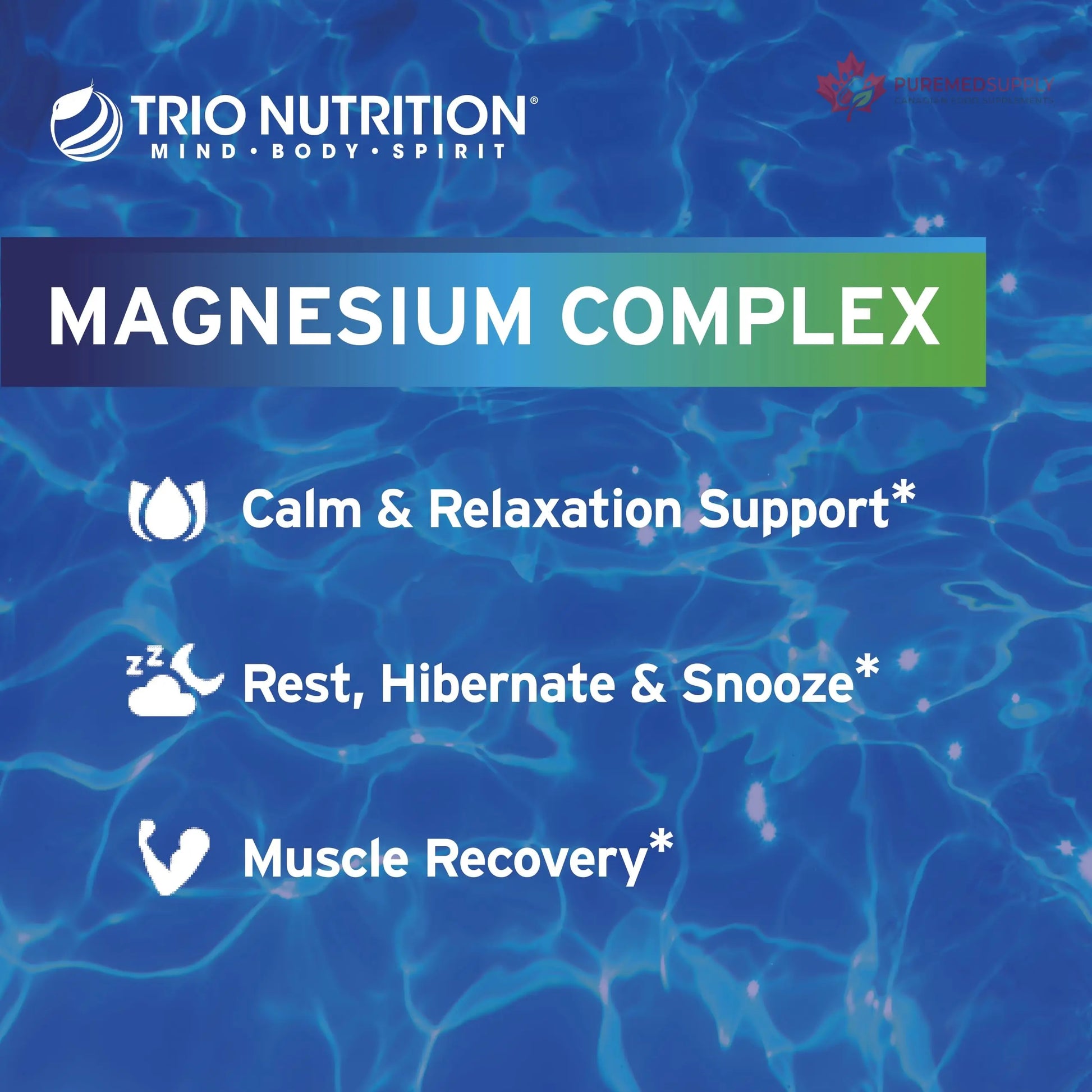 Trio Nutrition Magnesium Complex 90 Day Supply 420 mg | Natural Calm, Relax, Stress Relief, and Muscle Recovery |Magnesium Glycinate Supplement with Vitamin B6 for Rapid Absorption* TRIO NUTRITION buy supplements canada
