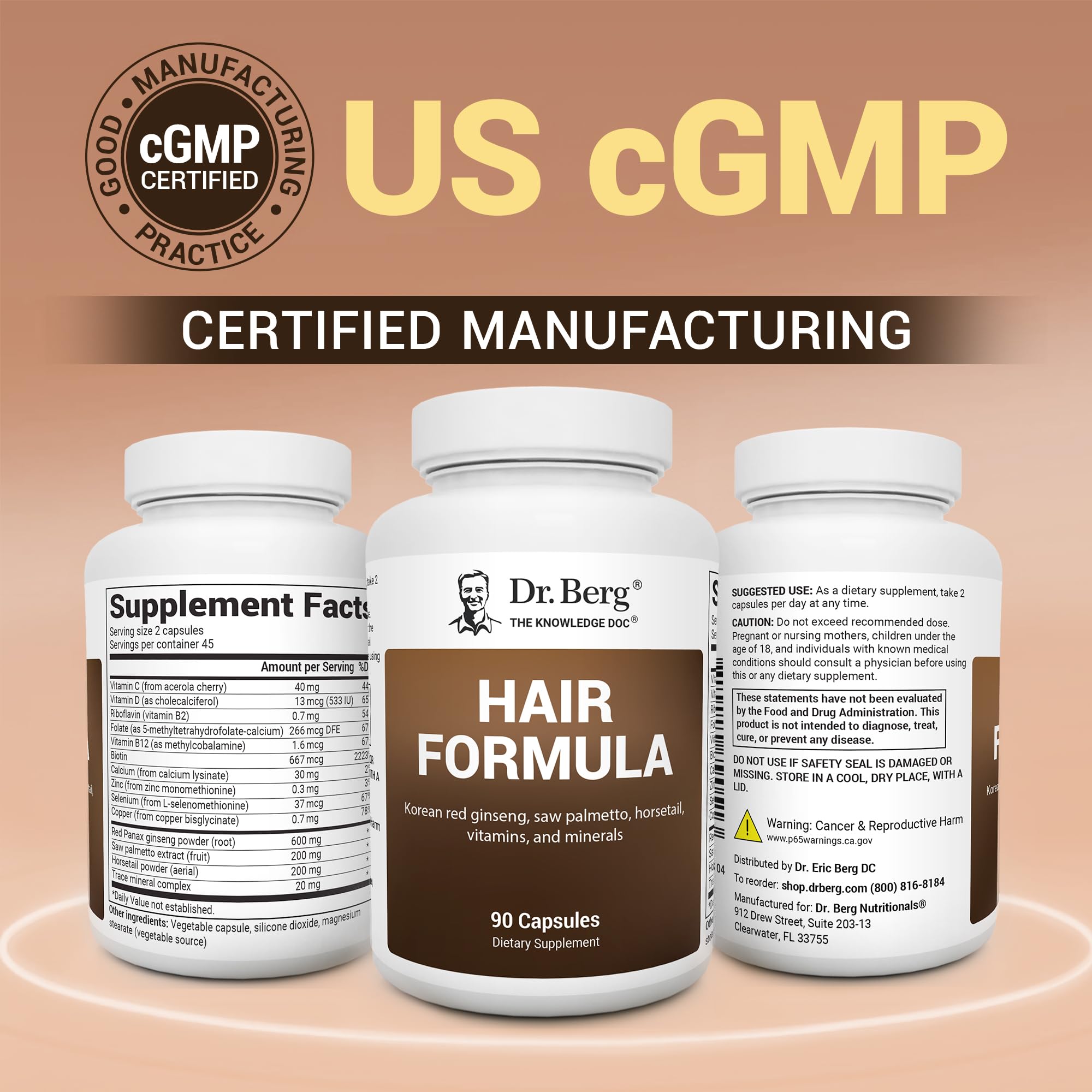 Dr. Berg All-in-One Vitamins for Hair, Skin, & Nails - Advanced Formula with Biotin, Saw Palmetto, DHT Blocker, & Trace Minerals - 90 Veg Capsules Dr. Berg Nutritionals buy supplements canada