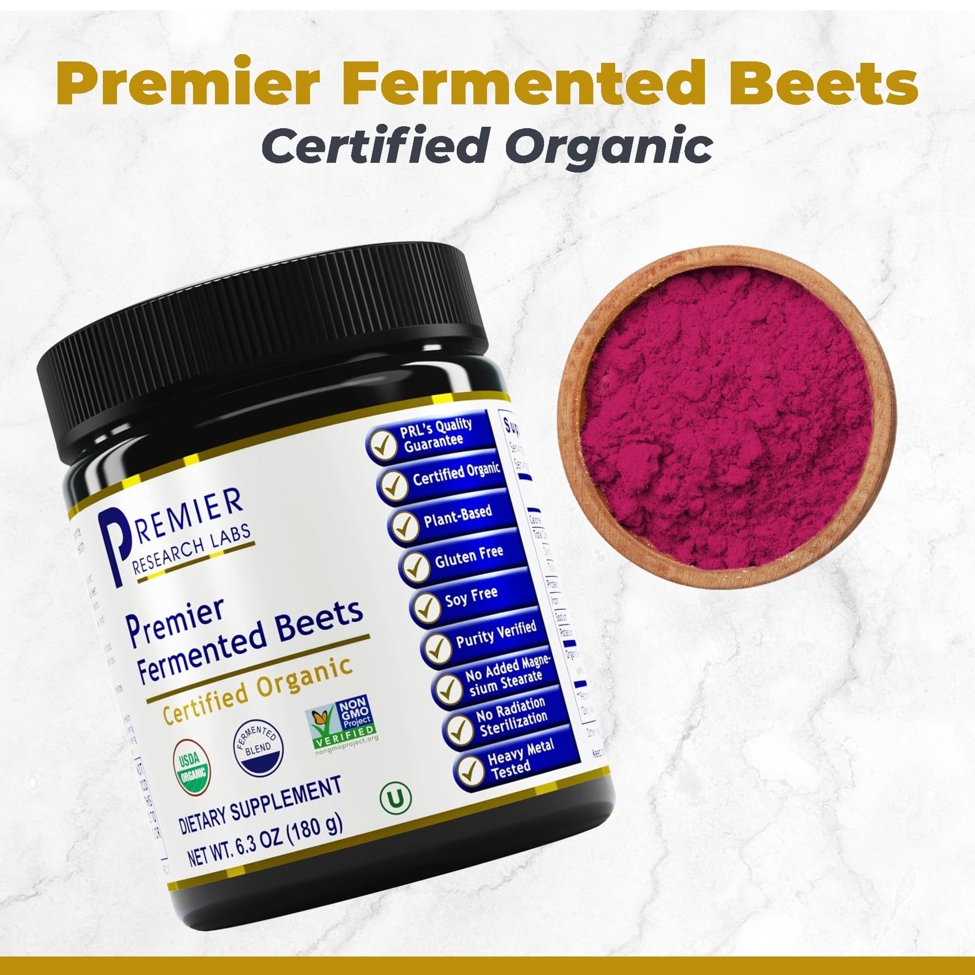 Premier Research Labs Premier Fermented Beets - Beet Root Powder Fermented, Organic Fermented Beets for Men & Women, Beetroot, Nitrates, Blood Pressure Support, USDA Organic - 6.3 Oz Jar Premier Research Labs buy supplements canada