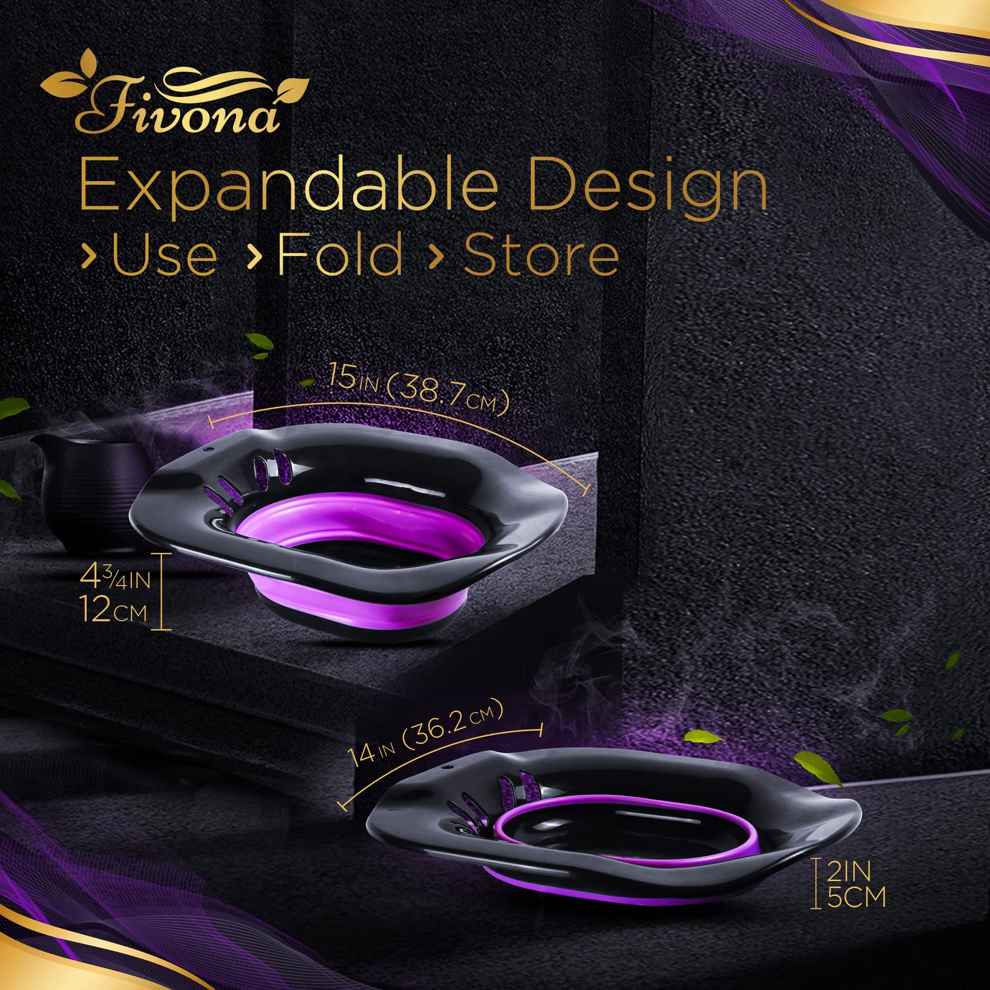Fivona 3-in-1 Yoni Steam Kit Black - Foldable Over The Toilet Steamer Seat with Herbal Blend and Storage FIVONA buy supplements canada