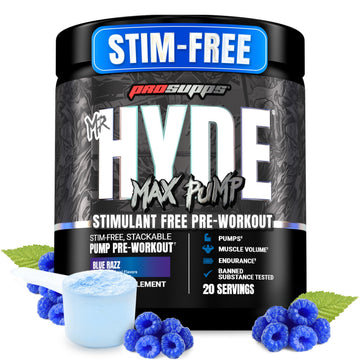 ProSupps Mr. Hyde Max Pump Pre Workout Powder - Stim-Free Preworkout Supports Blood Flow, Muscle Volume & Endurance - Caffeine-Free Nitric Oxide Gym & Fitness Supplements ProSupps buy supplements canada