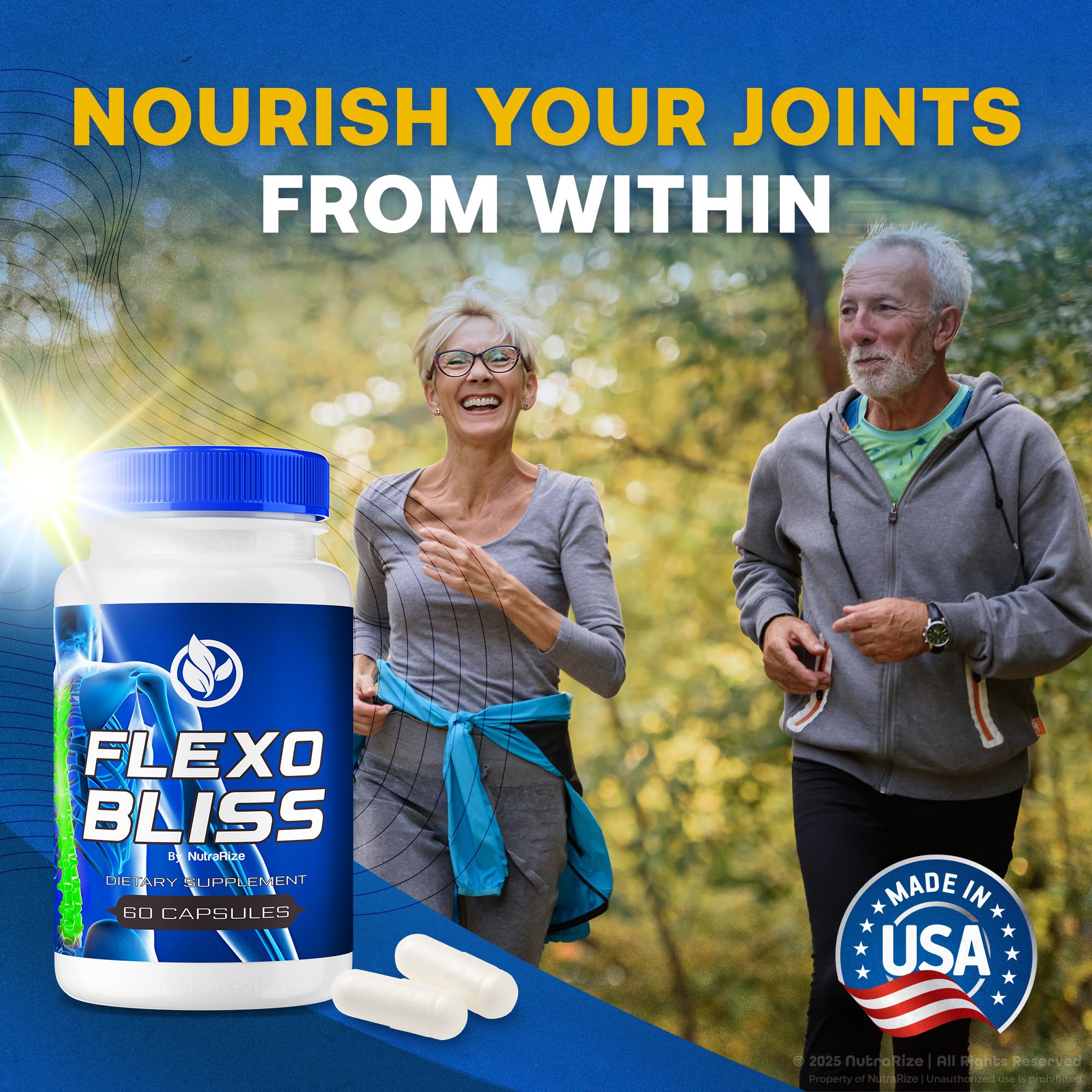 NutraRize Flexo Bliss, FlexoBliss Joint Health Support, All-Natural Supplement to Support Flexibility and Full Range of Motion, Official Flexo Bliss Reviews (60 Capsules) NutraRize buy supplements canada
