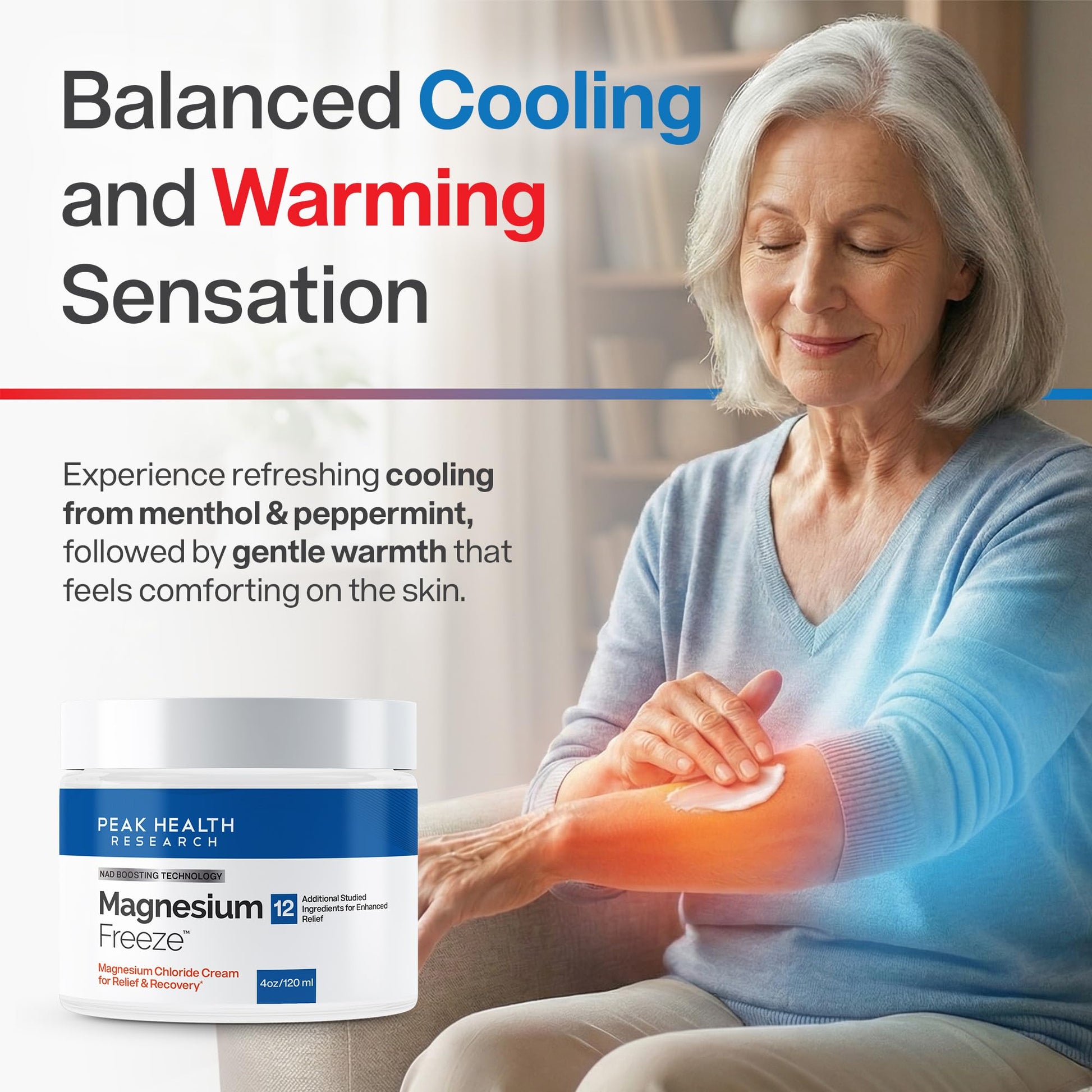 Magnesium Freeze - Topical Magnesium Cream with Niacinamide for Joints, Low Back, Sciatic Nerve, Knee, Hip, & Foot - Fast Acting Cooling Formula - Lightweight, Non-Greasy - 4oz OsteoShield buy supplements canada