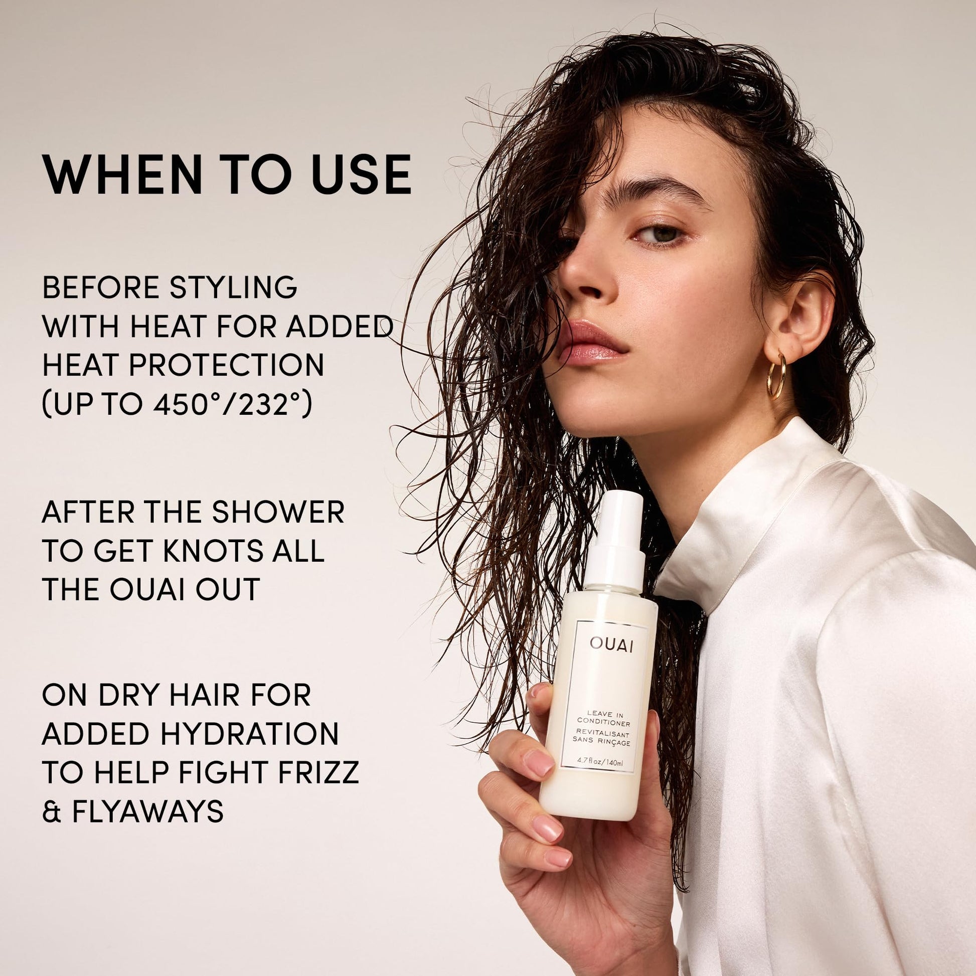 OUAI Leave In Conditioner & Heat Protectant for Hair - Prep Hair for Styling or Use as Detangling Spray to Fight Frizz & Flyaways - No Parabens, Sulfates or Phthalates (4.7 oz) OUAI buy supplements canada