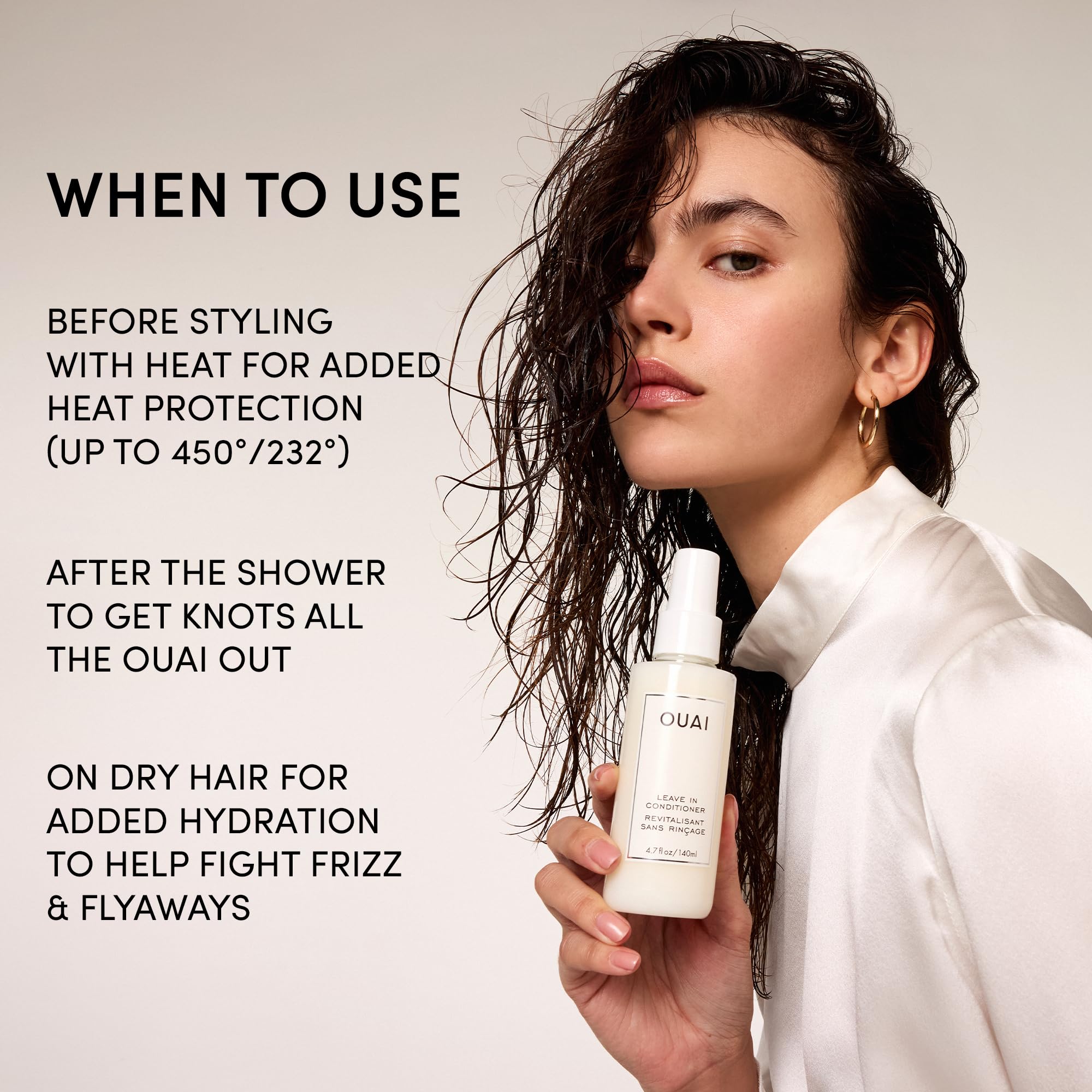 OUAI Leave In Conditioner & Heat Protectant for Hair - Prep Hair for Styling or Use as Detangling Spray to Fight Frizz & Flyaways - No Parabens, Sulfates or Phthalates (4.7 oz) OUAI buy supplements canada