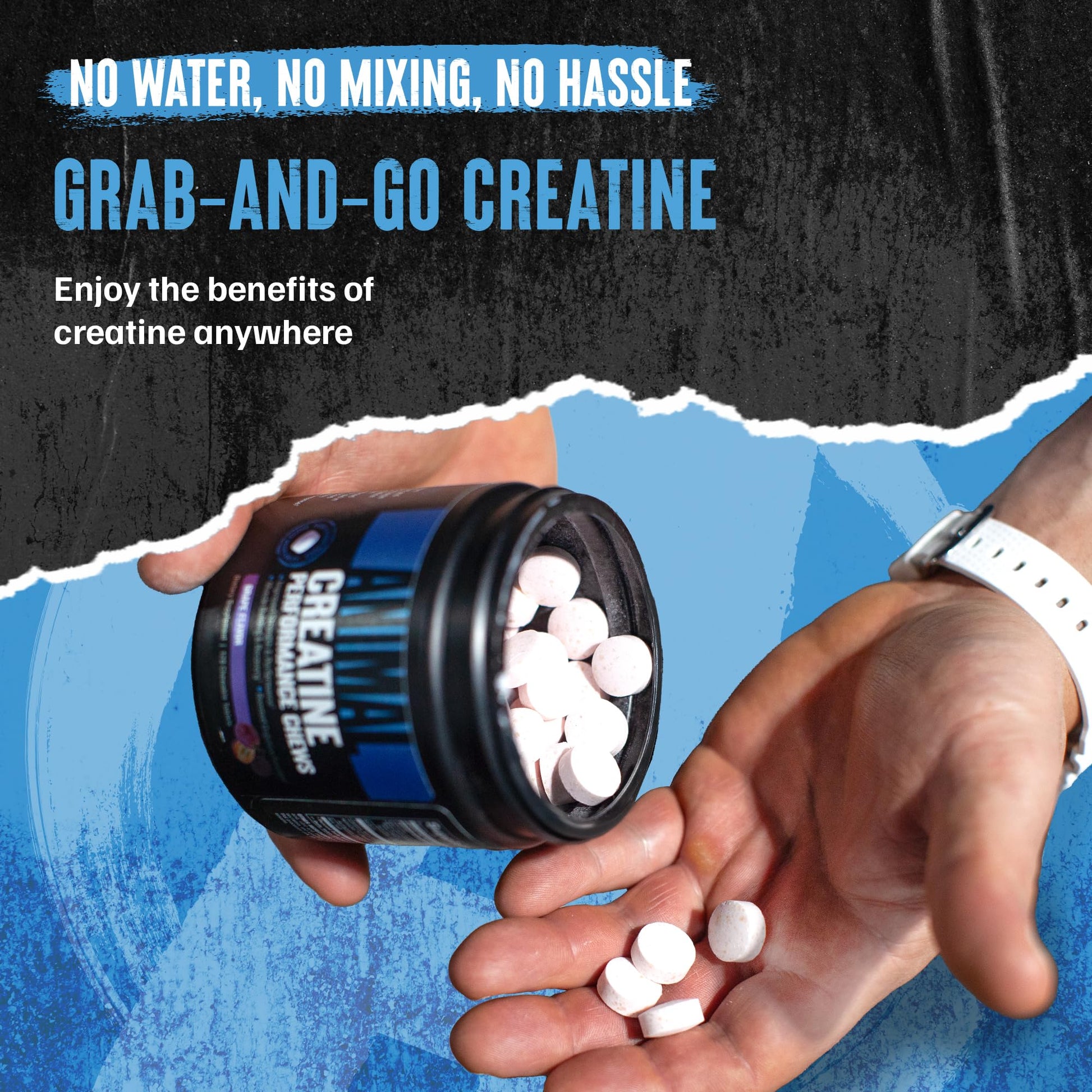 Animal Creatine Chews – 5g Creatine Monohydrate Tablets for Strength, Power & Training Recovery Support – Enhanced Absorption with AstraGin® – Convenient Chewable Format – 120 Tablets Animal buy supplements canada