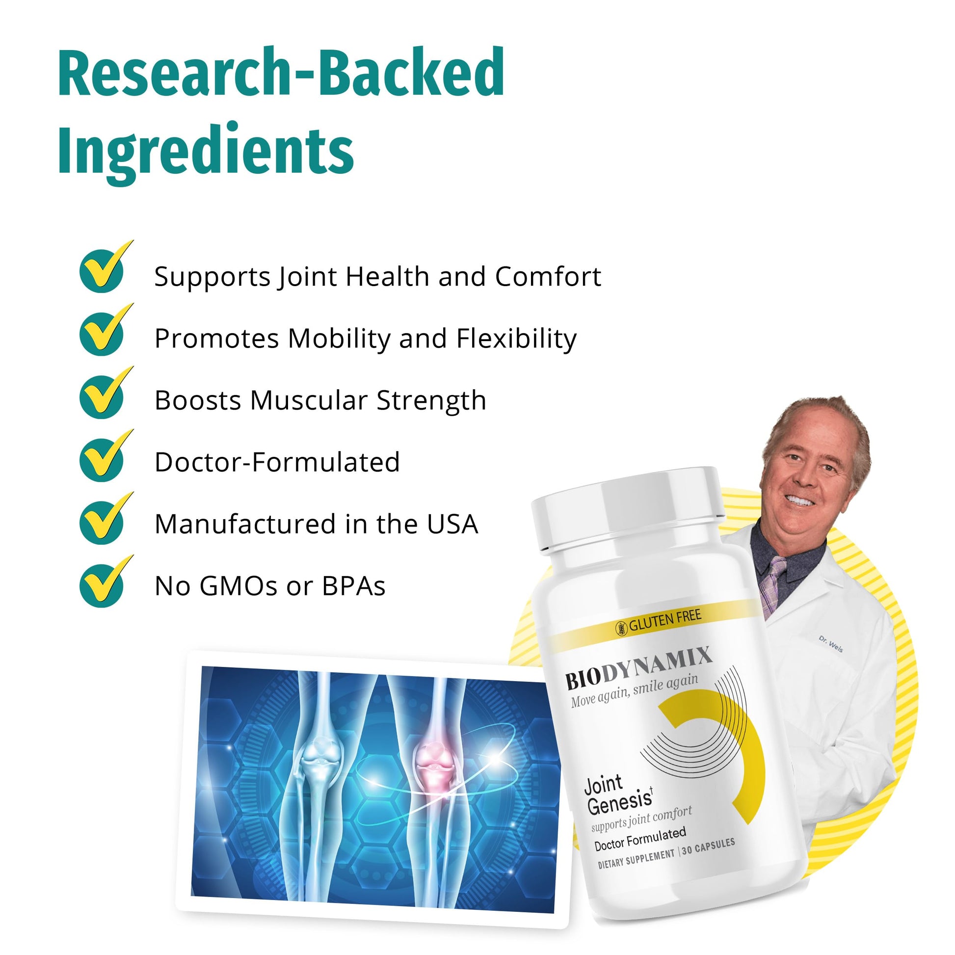 BioDynamix Joint Genesis - Joint Support Supplement - with Mobilee and Boswellia Serrata - for Comfortable, Flexible Joints - 30-Day Supply BioDynamix buy supplements canada