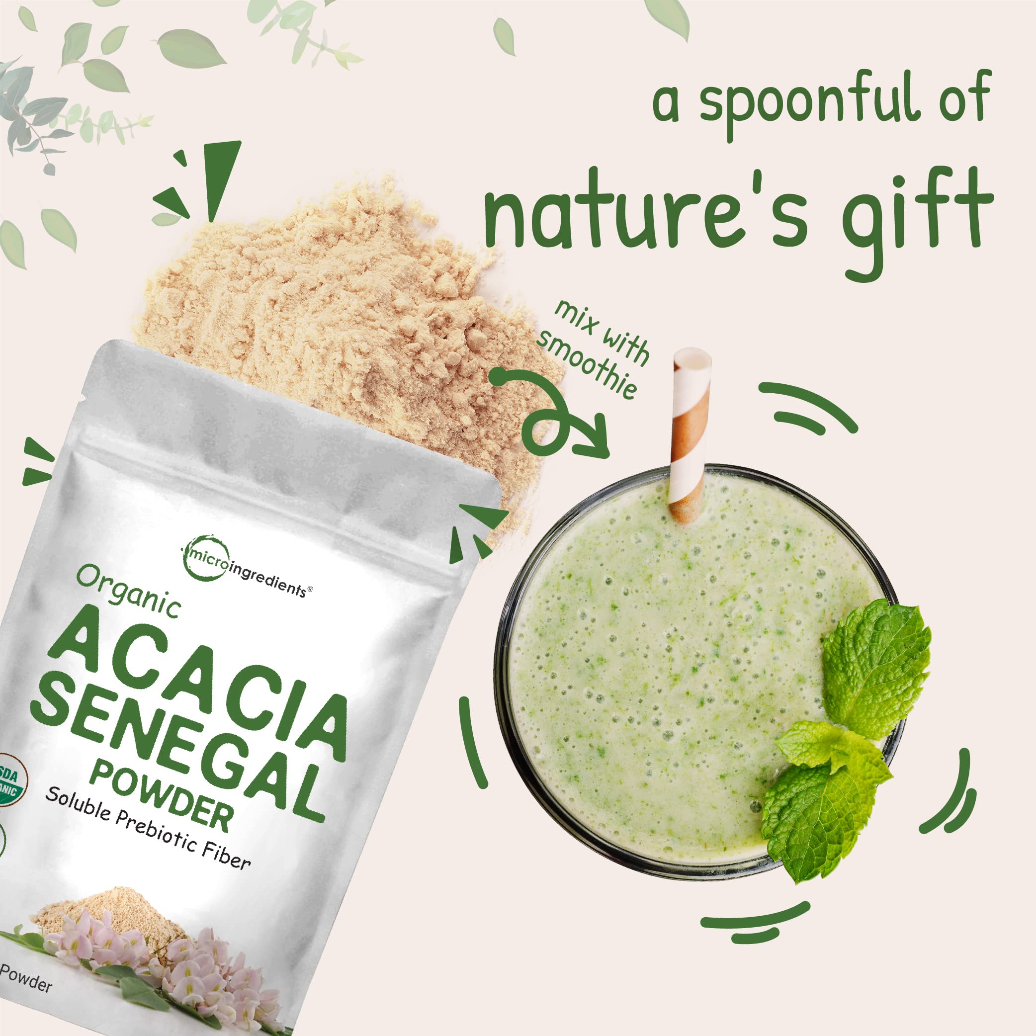 Micro Ingredients Organic Acacia Senegal Powder, 2 Pounds (32 Ounce), Instant Soluble Micro Ingredients buy supplements canada