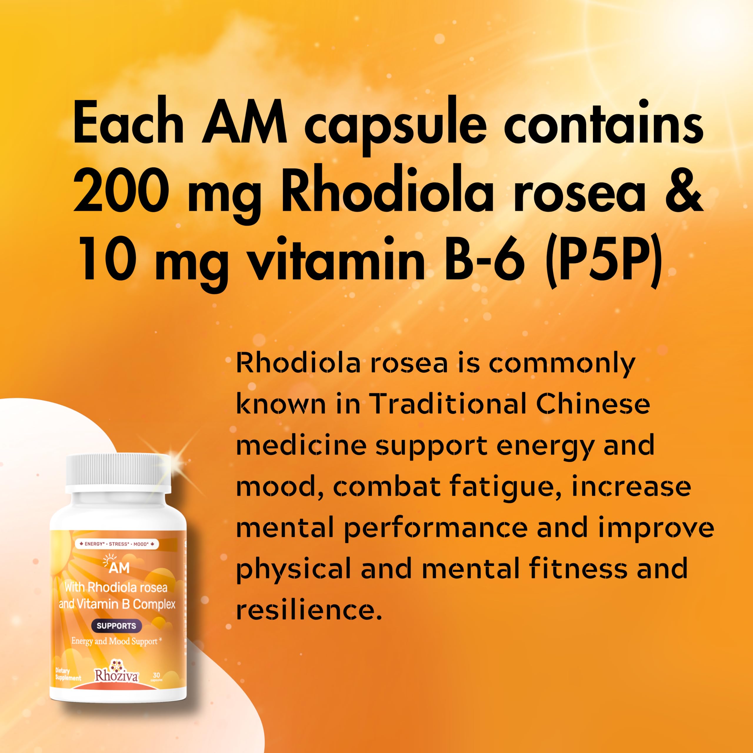 AM PM Multivitamin - Cortisol Supplements for Women and Men with L-Theanine, Ashwagandha - Rhodiola Rosea Supplement 200mg - Vitamin B Complex - Nootropics - Day and Night Vitamins for Women & Men Rhoziva buy supplements canada