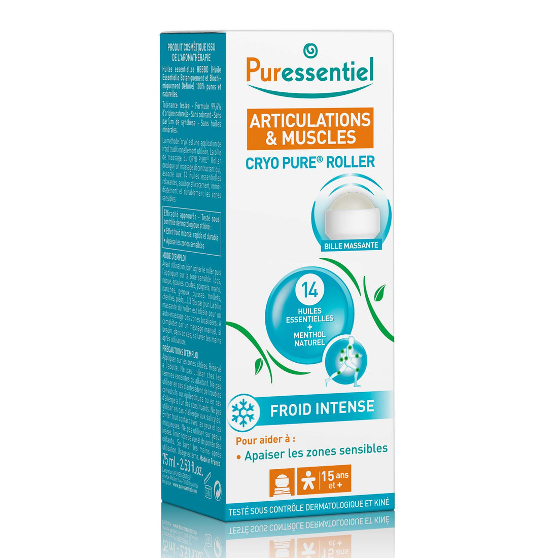Puressentiel Muscles and Joints Cryo Pure Roller - Natural Menthol and Essential Oils Soothe Muscles - Long Lasting Cooling Sensation - 2.5 oz Puressentiel buy supplements canada