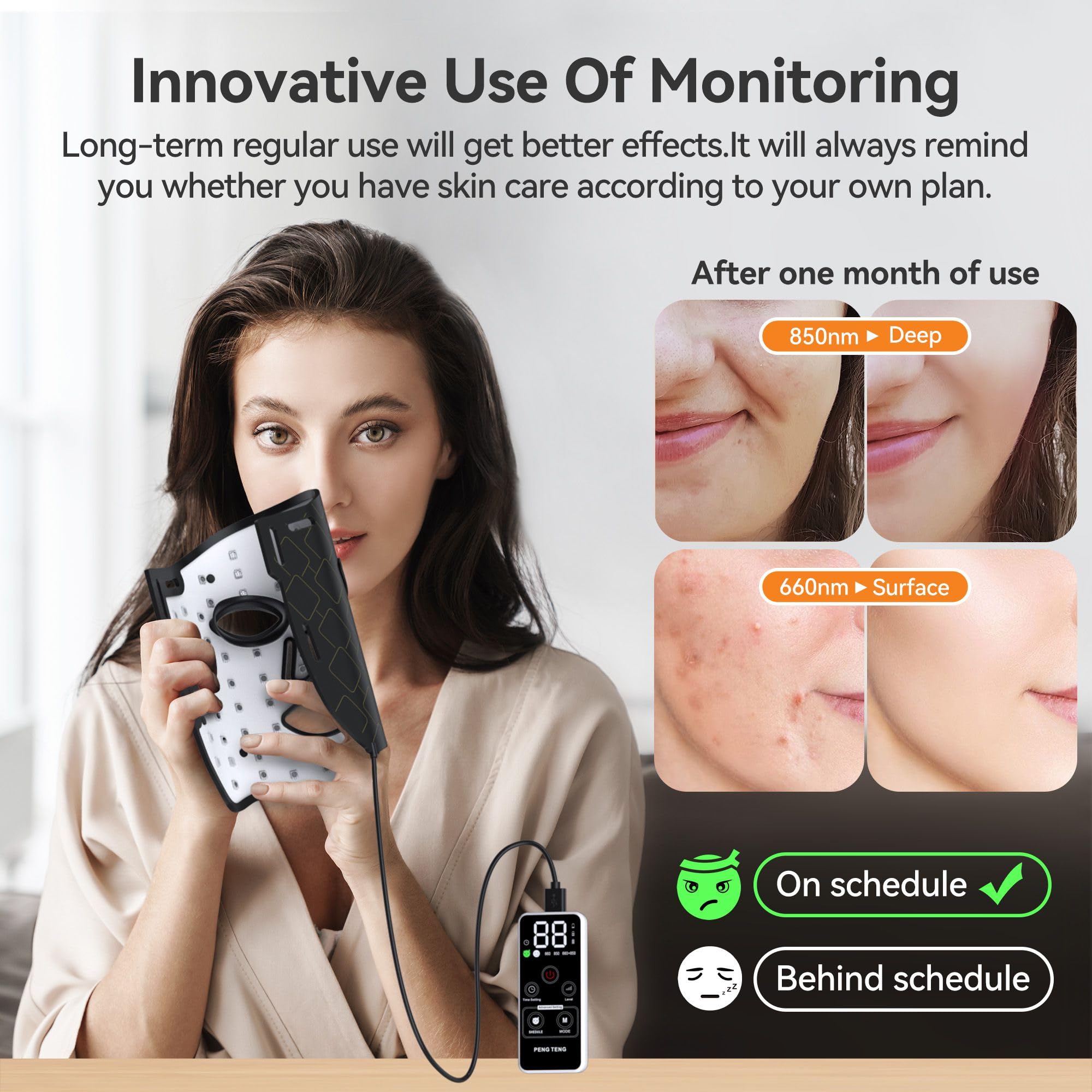 Peng Teng Red Light Therapy for Face, 660NM and 850NM,Innovative use of Monitoring,red Light Therapy Masks PengTeng buy supplements canada