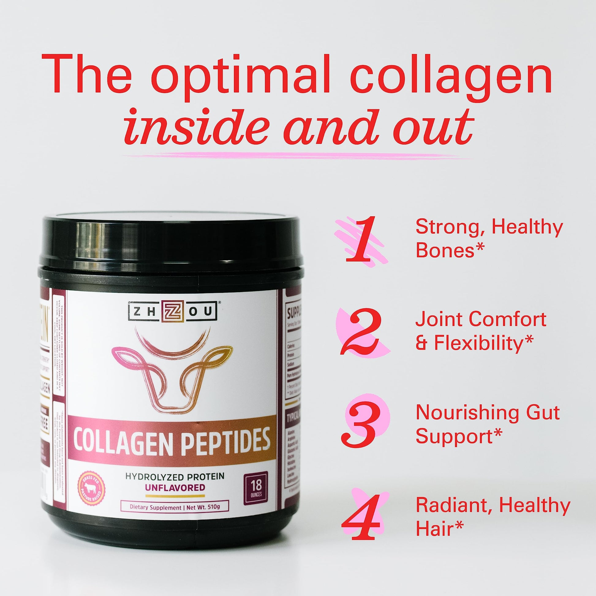 Zhou Collagen Peptides Hydrolyzed Protein Powder – Grass Fed, Pasture Raised, Unflavored Zhou Nutrition buy supplements canada