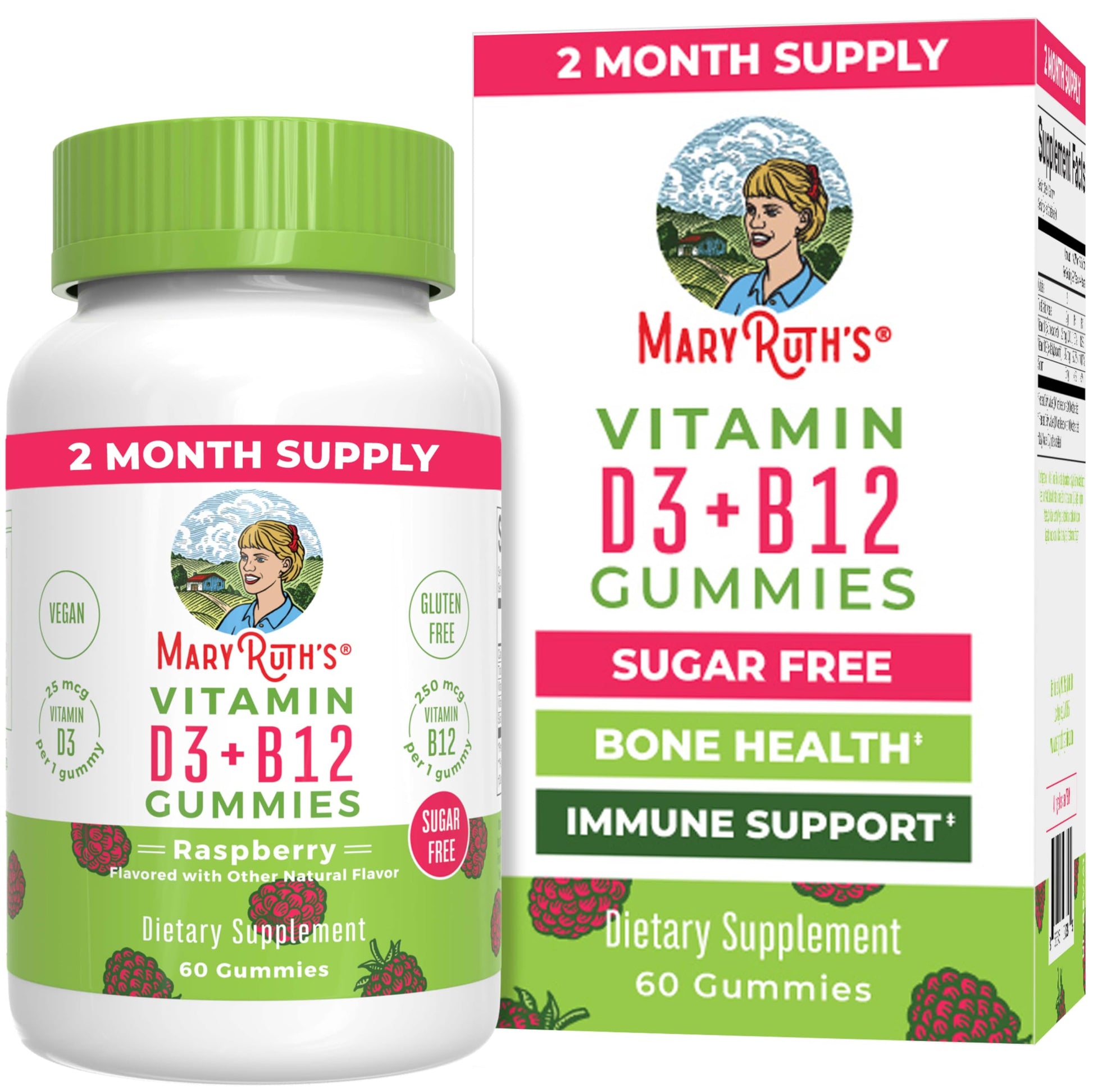 MaryRuth Organics Sugar Free | 2 Month Supply | Vitamin D & B12 Vitamin Supplements for Adults & Kids | Bone Health | Immune Support | Vegan | Non-GMO | 60 Servings MARYRUTH'S buy supplements canada
