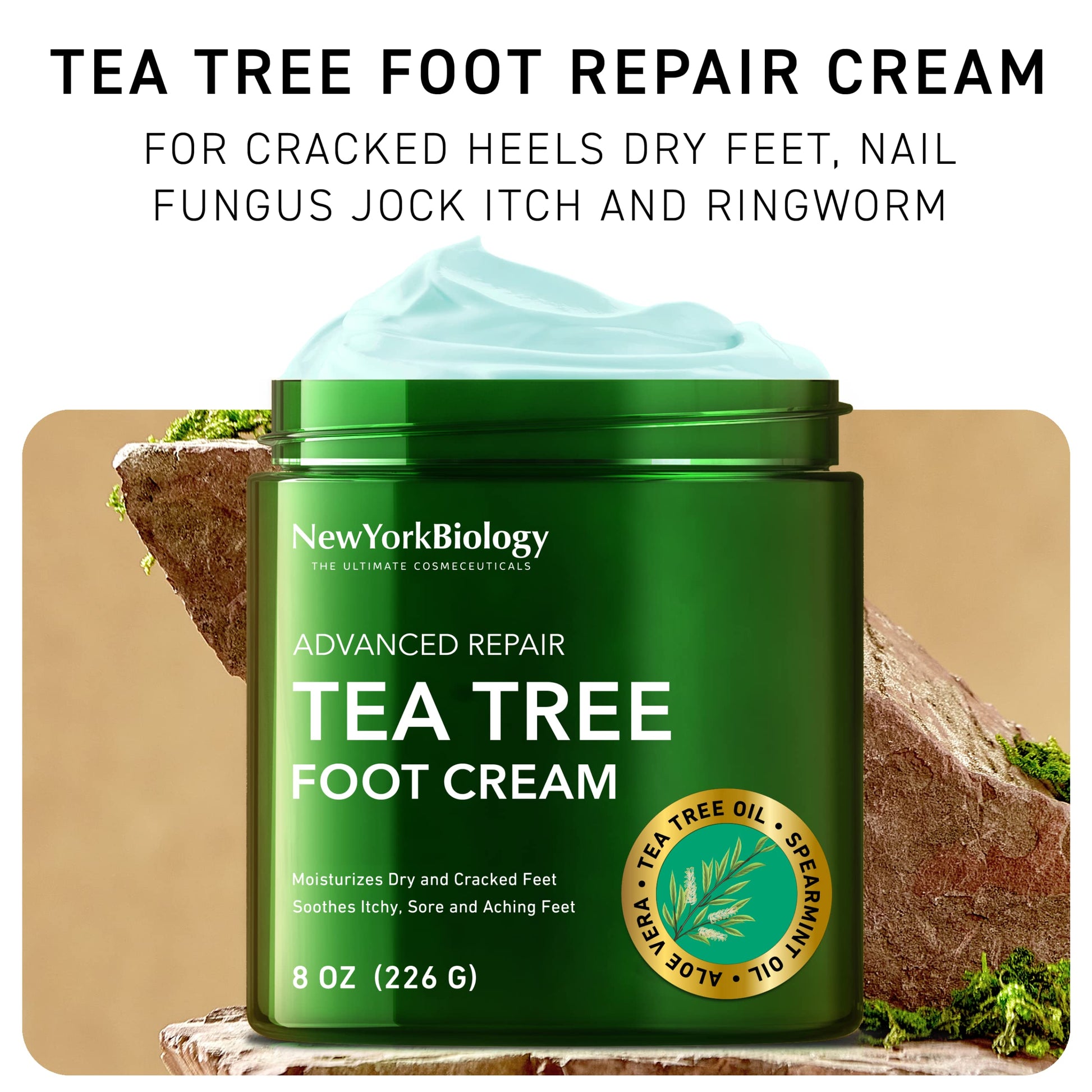 New York Biology Tea Tree Oil Foot Cream for Dry Cracked Feet, Athletes Foot, Nail Fungus NEW YORK BIOLOGY THE ULTIMATE COSMECEUTICALS buy supplements canada