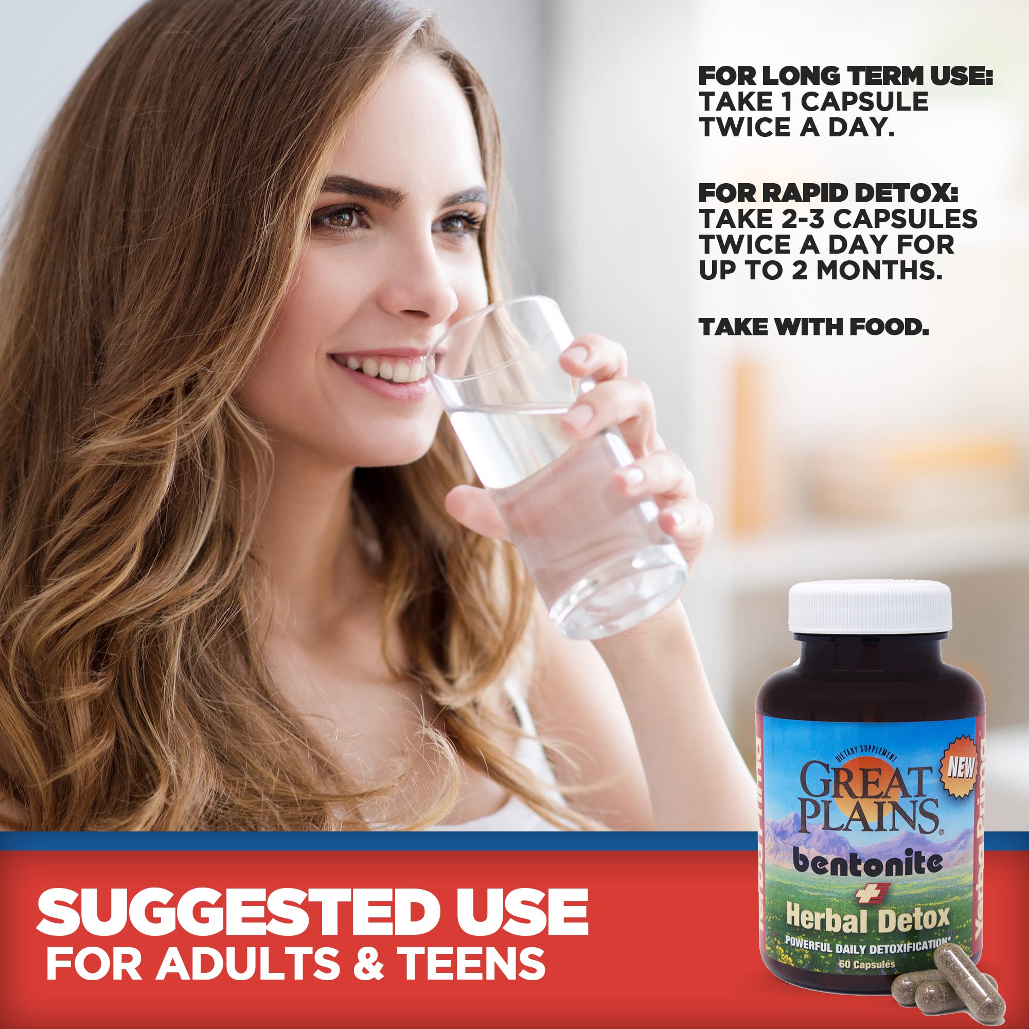 Yerba Prima Bentonite Clay Plus Herbal Detox - 60 Veggie Capsules - Natural Cleansing Supplement Yerba Prima buy supplements canada