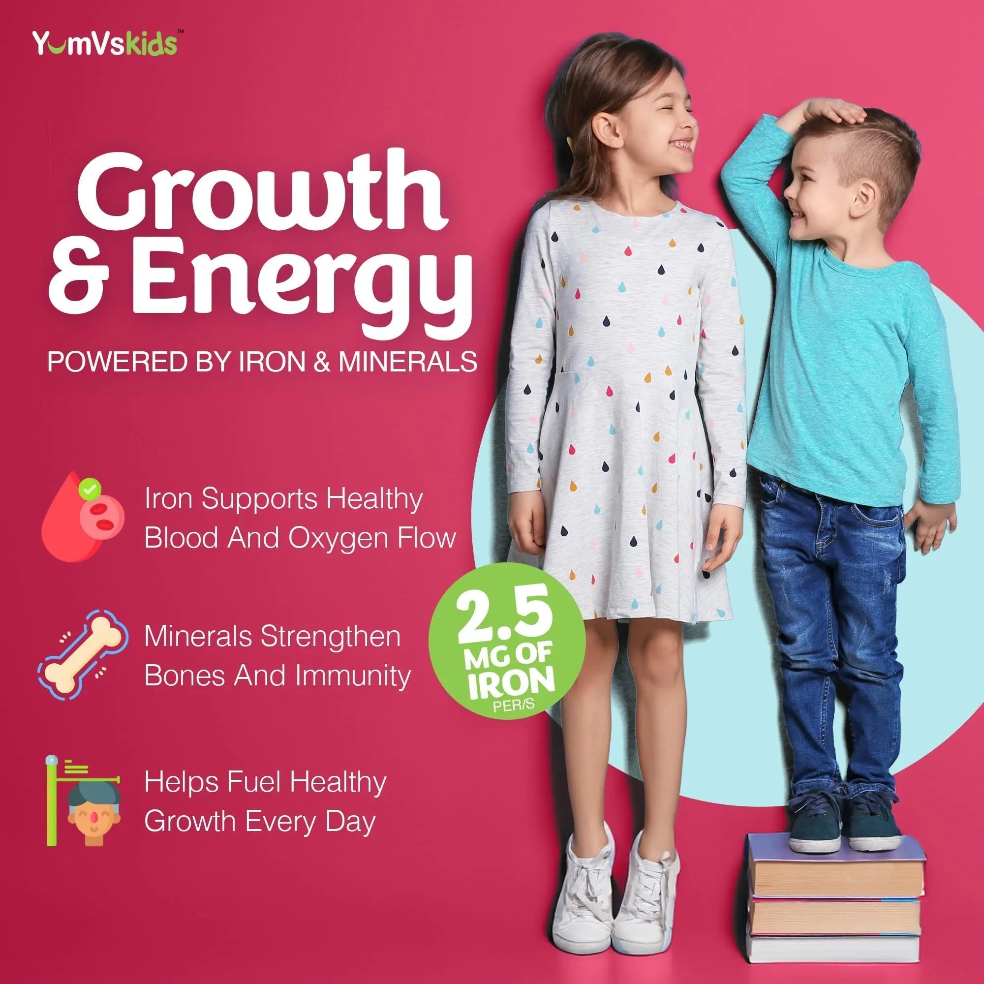 YumVs Kids Multivitamin with Iron & Minerals Chewable Tablets – Grape & Berry Flavor Vitamins for Toddlers & Children Age 2+ – Daily Multivitamin YUM-V'S buy supplements canada