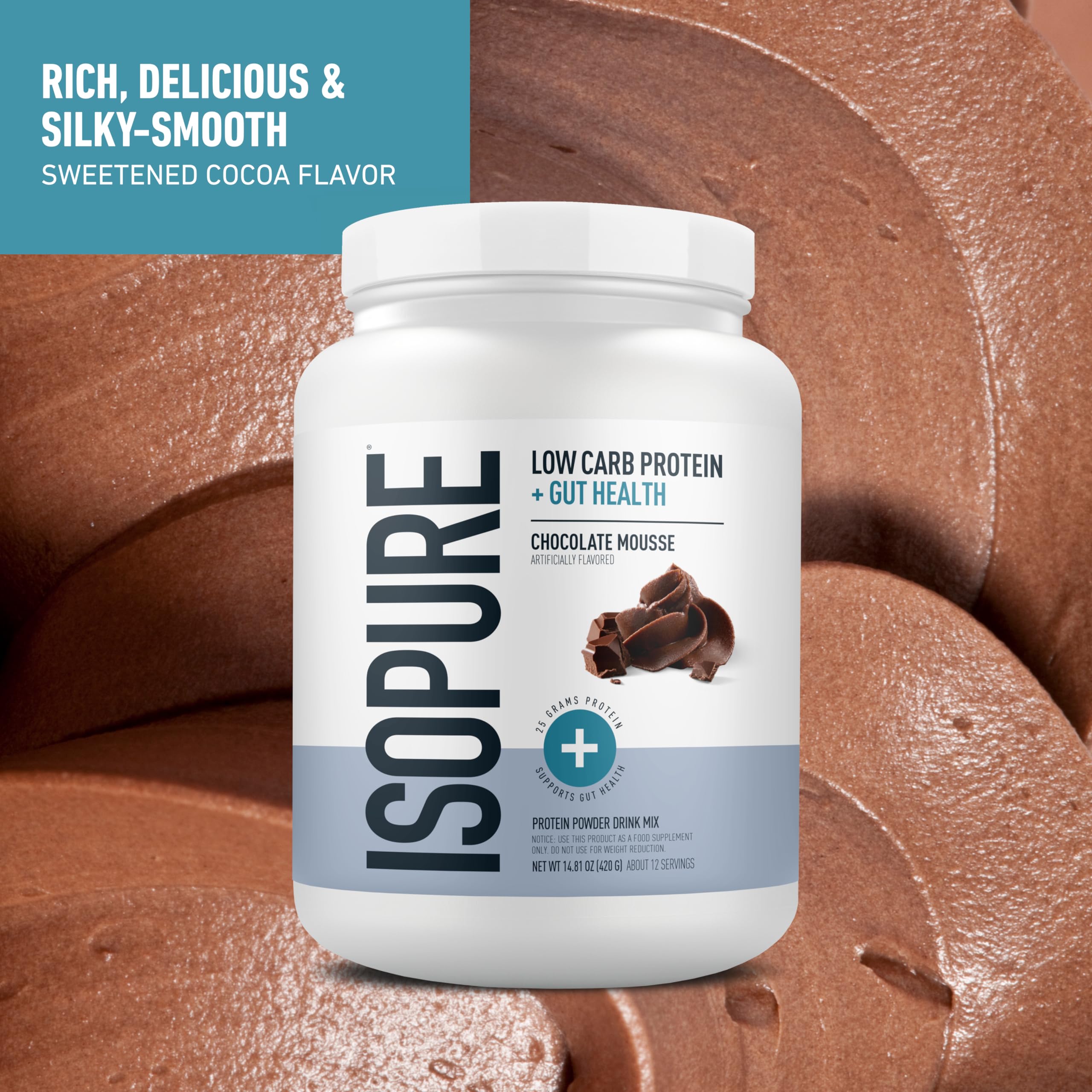 Isopure Protein + Gut Health & Immune Support Powder, Chocolate Mousse, 25g Whey Protein with Prebiotics & Vitamins, 12 Servings (Pack of 1) Isopure buy supplements canada
