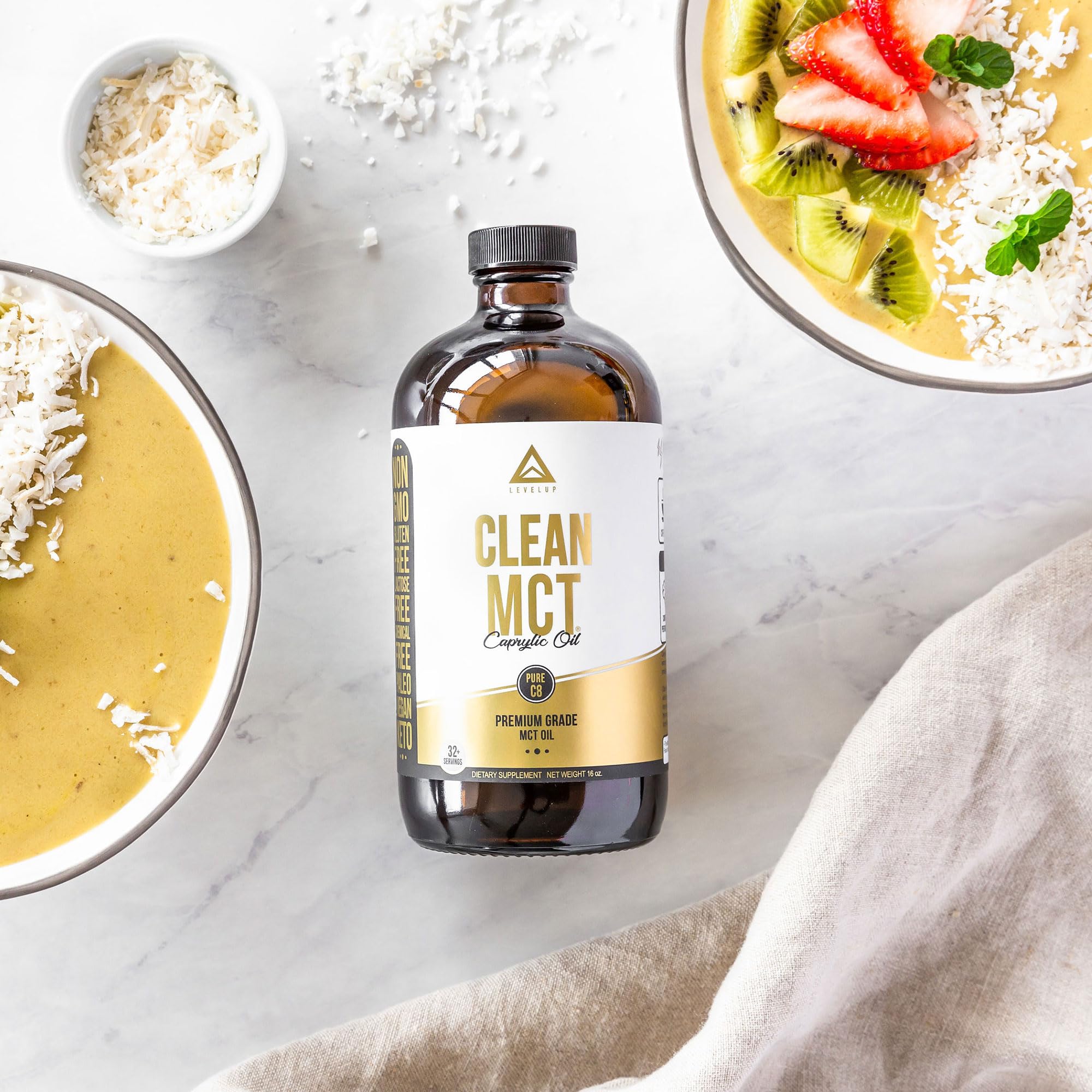 LevelUp Clean MCT Oil - 100% Caprylic C8 for Energy, Focus, Weight Management LevelUp buy supplements canada