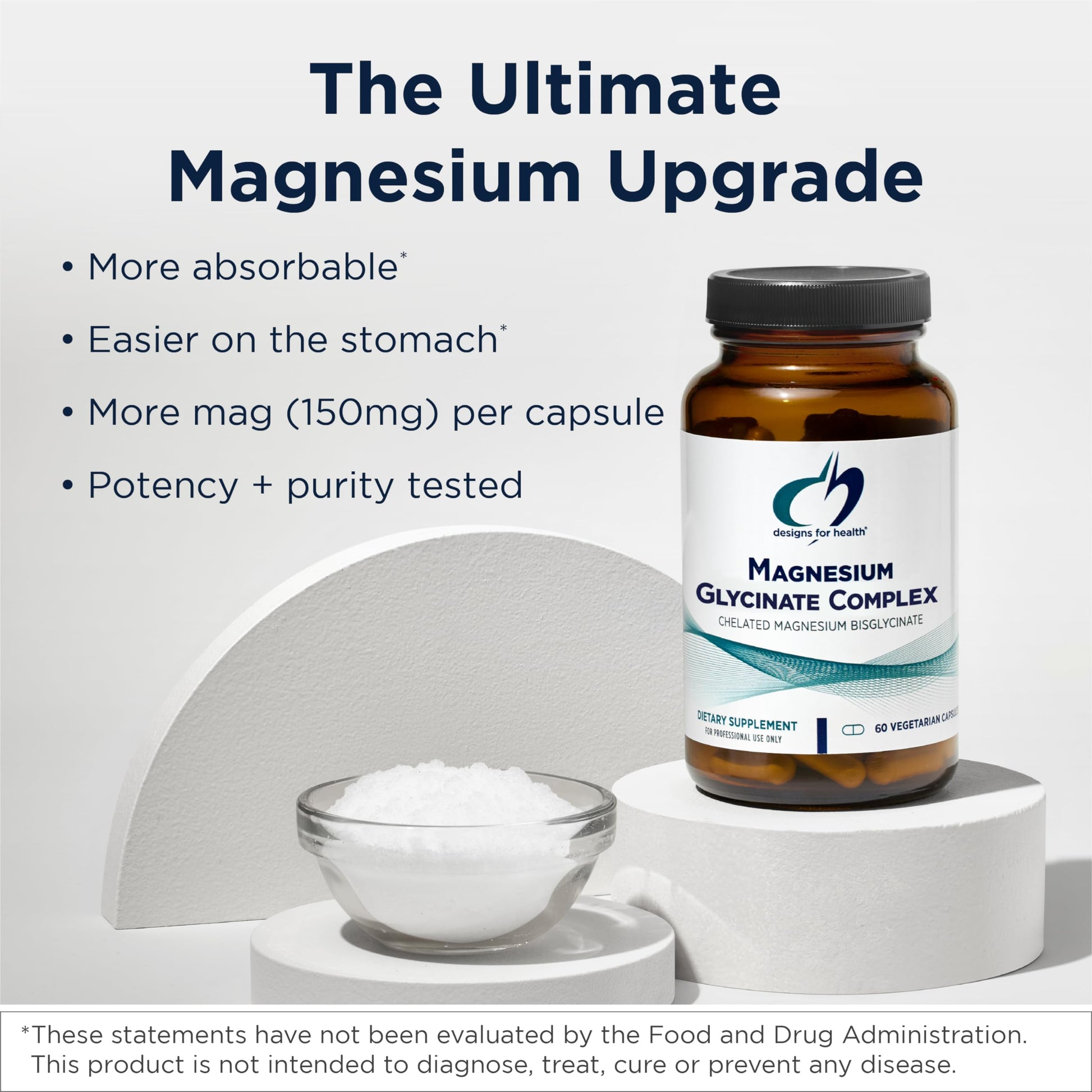Designs for Health Magnesium Glycinate Complex - Chelated Magnesium Bisglycinate + High Absorption Magnesium for Calming & Sleep, Heart Health, Immune Support & Bone Strength - Vegan (120 Capsules) Designs for Health buy supplements canada