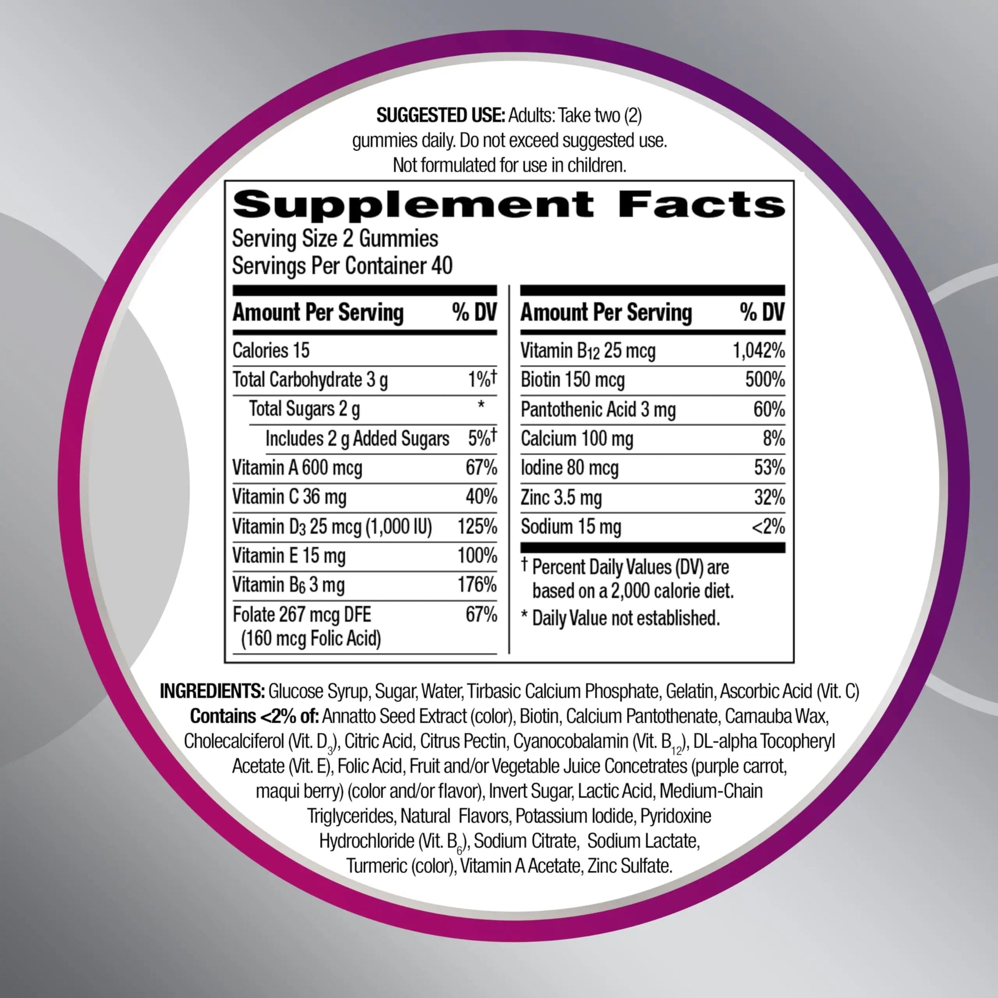 Centrum MultiGummies for Women 50 Plus, Multivitamin/Multimineral Supplement with Vitamins D3, E, B6, and B12 Centrum buy supplements canada