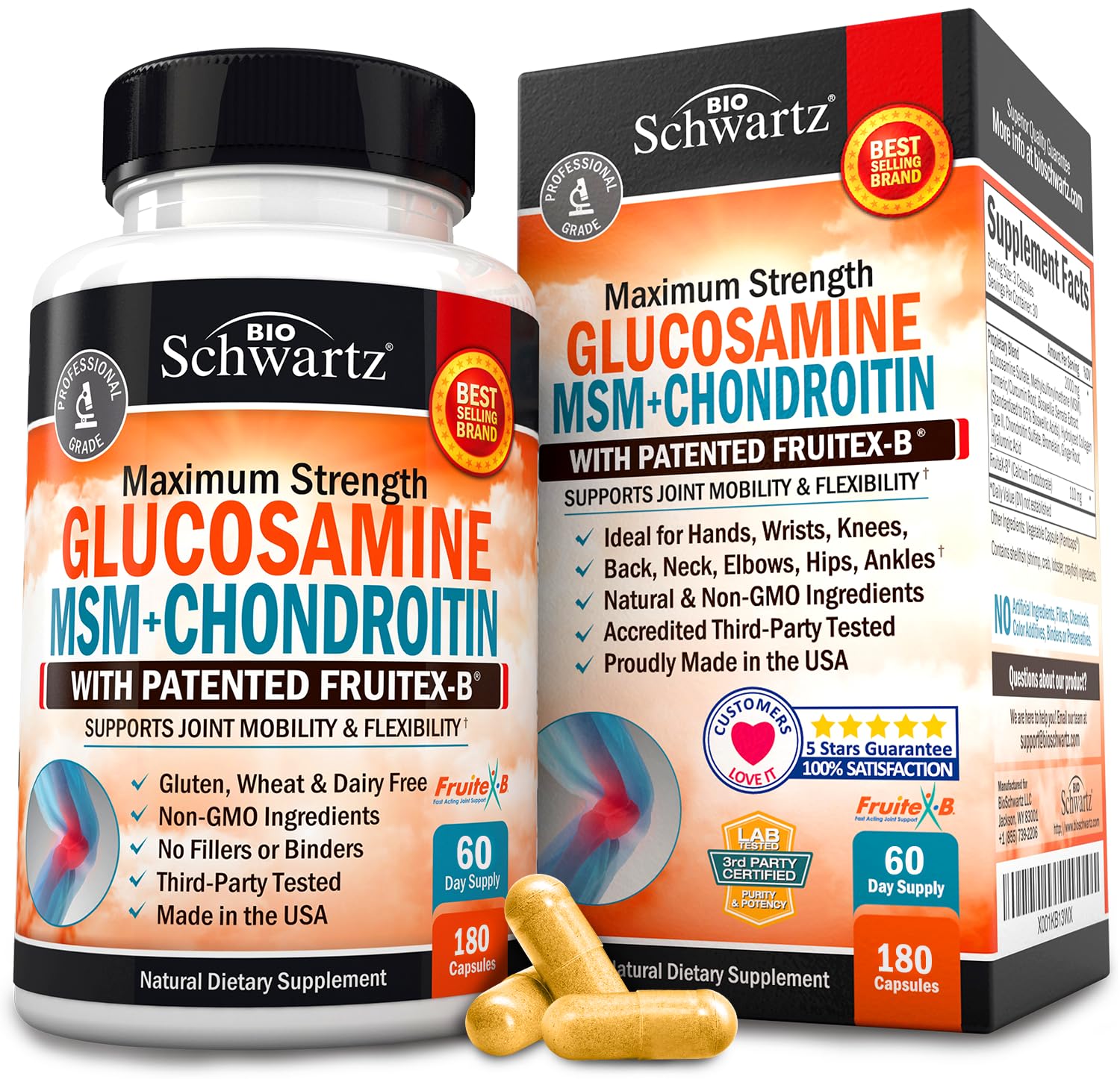 Glucosamine Chondroitin MSM 2110mg - Joint Support Supplement with Turmeric BioSchwartz buy supplements canada