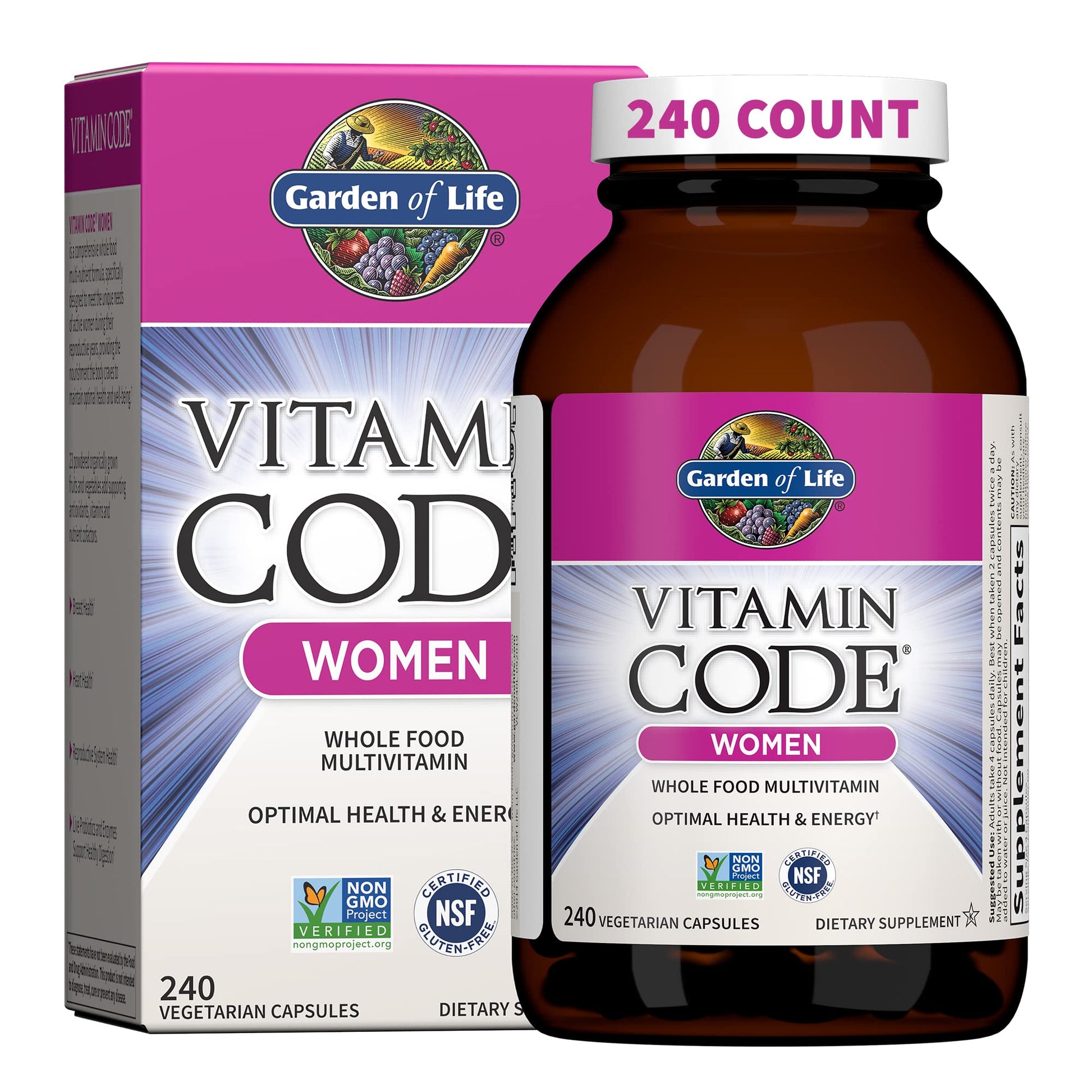 Garden of Life Multivitamin for Women, Vitamin Code Women's Multi - Whole Food Womens Multi Vitamins, Iron, Folate not Folic Acid, Vitamin A and Probiotics Garden of Life buy supplements canada
