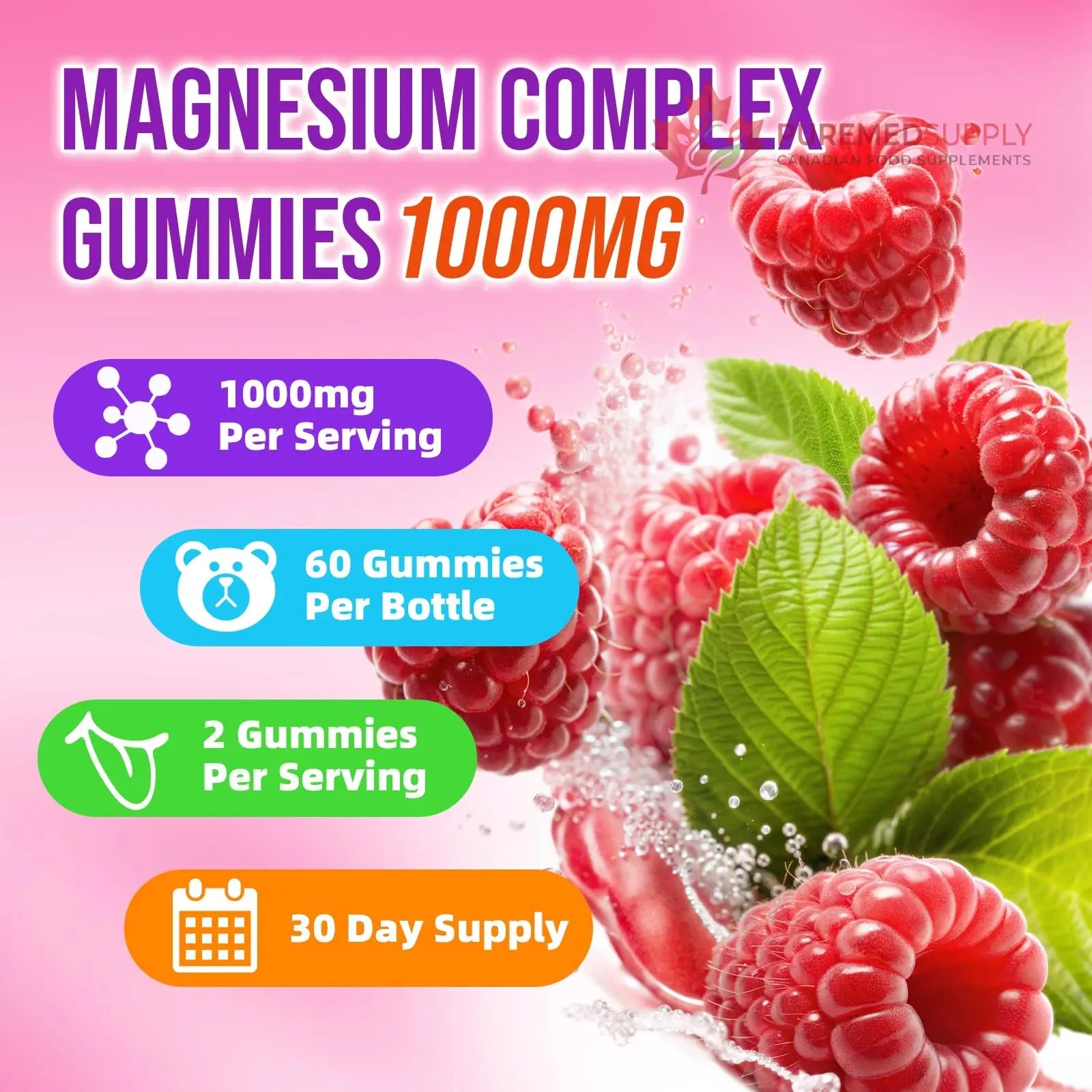 2 Pack Magnesium Complex Gummies – with 12 Forms of Magnesium Plus Vitamins B6, B12 & C. Vegan Strawberry Gummies to Support Mood, for Adults, 120 Count BVIVLOO buy supplements canada