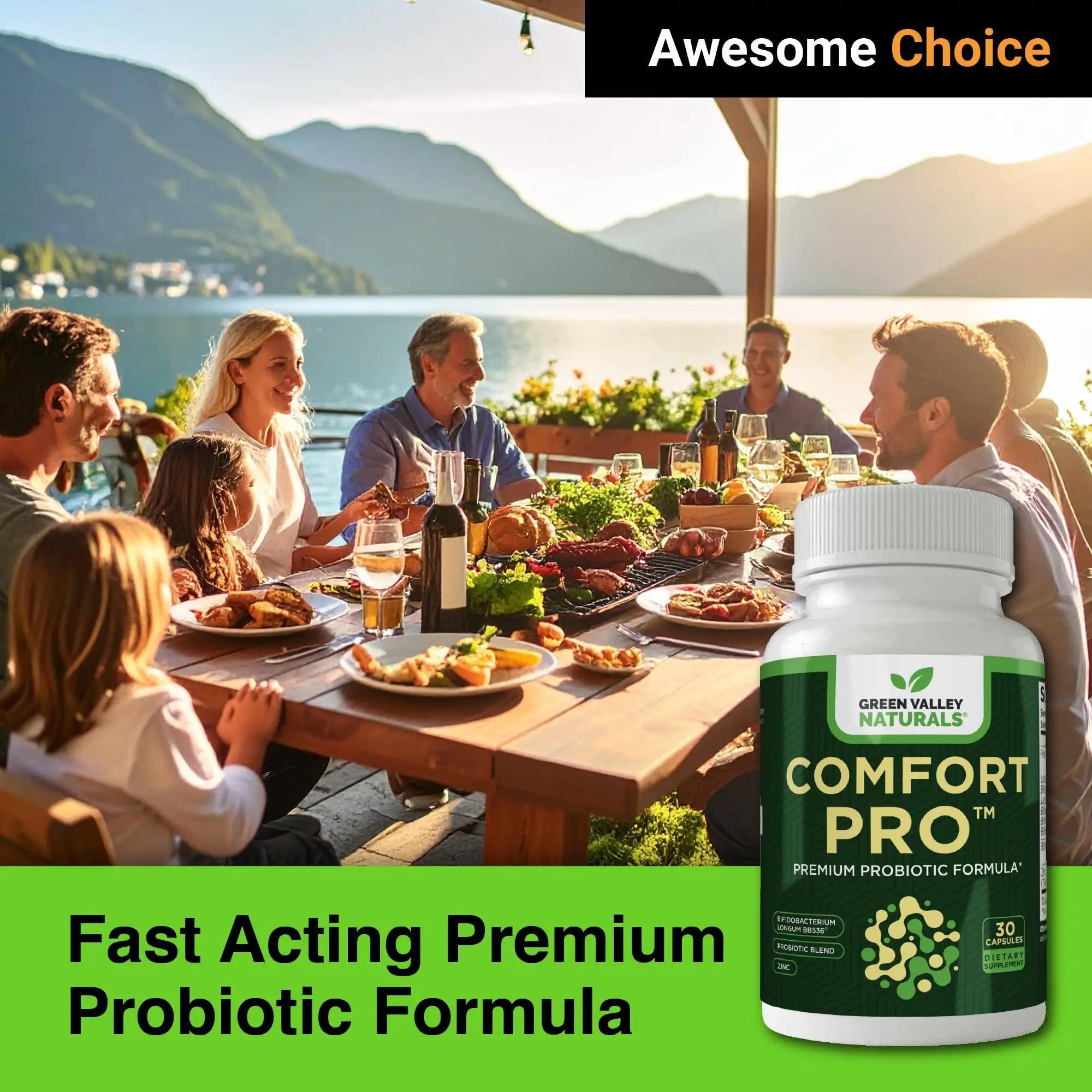 ComfortPro™ Daily Probiotics for Digestive Health | Constipation Relief & Bloating Support for Women & Men | Gut Cleanse with Zinc | Helps Reduce Gas & Promotes Digestive Regularity | Valley Formula GREEN VALLEY NATURALS buy supplements canada