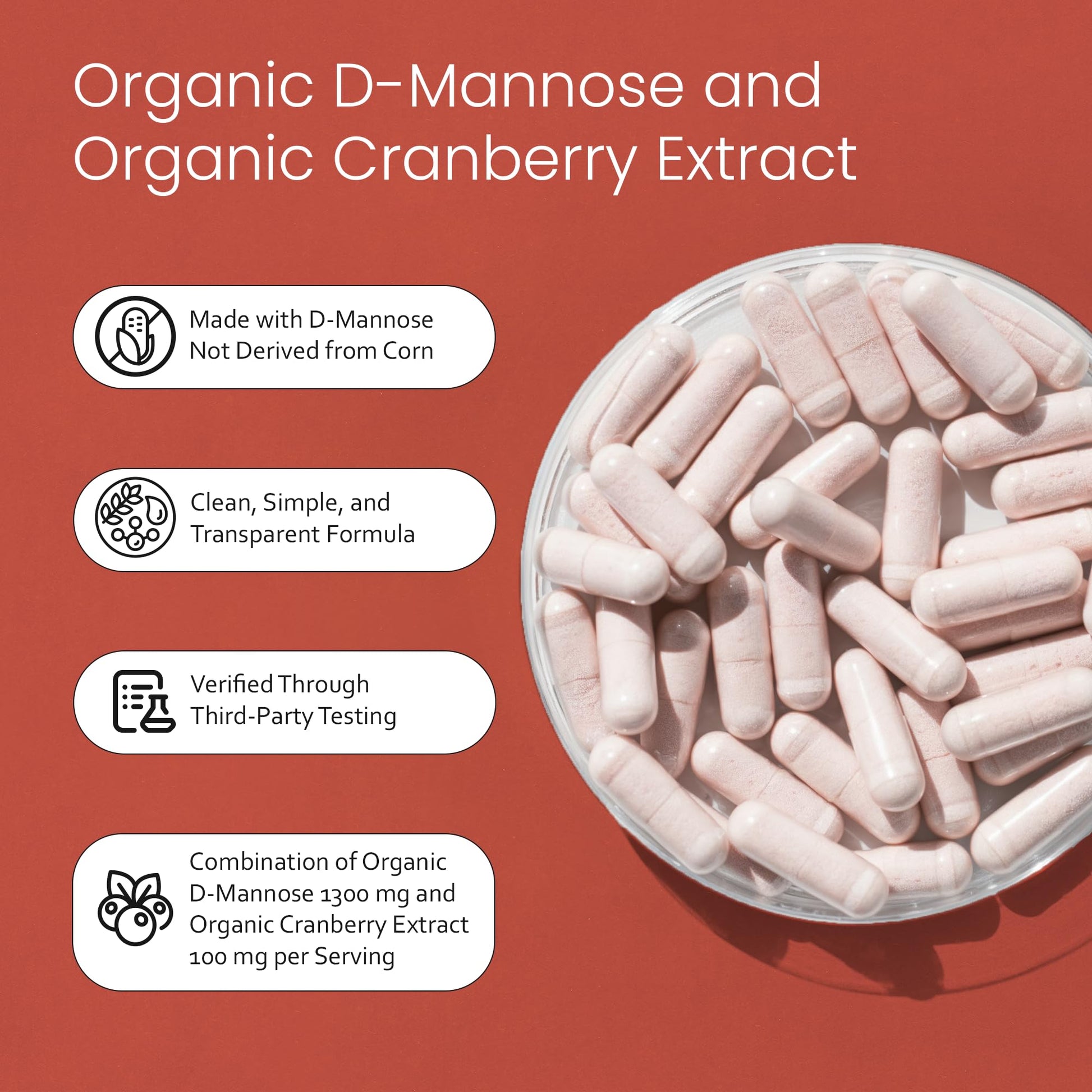 NaturaLife Labs Organic D-Mannose 1300 mg with Organic Cranberry Extract 100 mg per Serving – 100 Capsules – Non-GMO, Gluten-Free, Vegan NaturaLife Labs buy supplements canada
