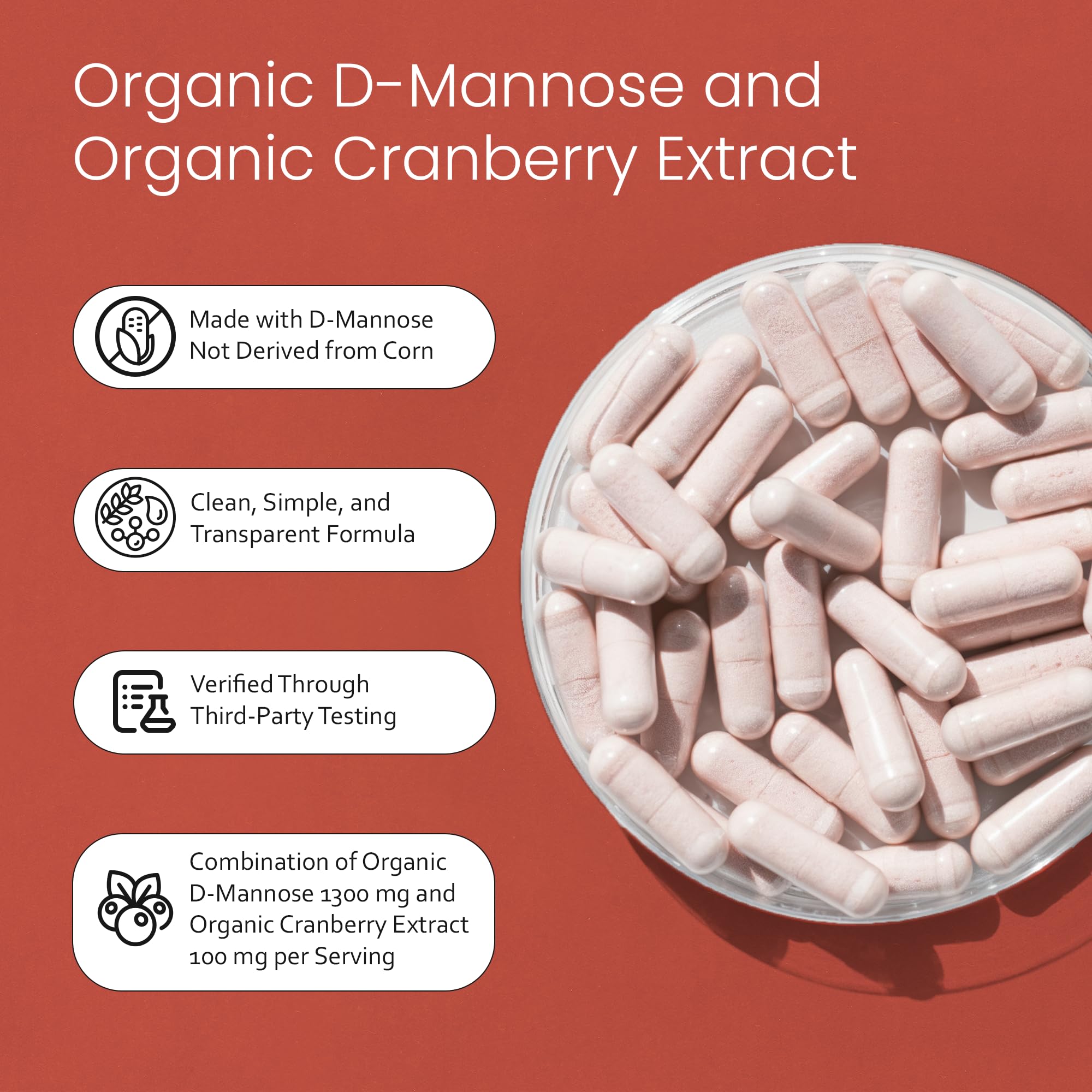 NaturaLife Labs Organic D-Mannose 1300 mg with Organic Cranberry Extract 100 mg per Serving – 100 Capsules – Non-GMO, Gluten-Free, Vegan NaturaLife Labs buy supplements canada