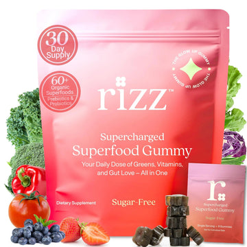 Rizz Sugar-Free Green Gummies - 60+ Superfoods 6g Fiber - Prebiotic and Probiotic Gummies - Vegan Multivitamins for Women & Men Rizz buy supplements canada