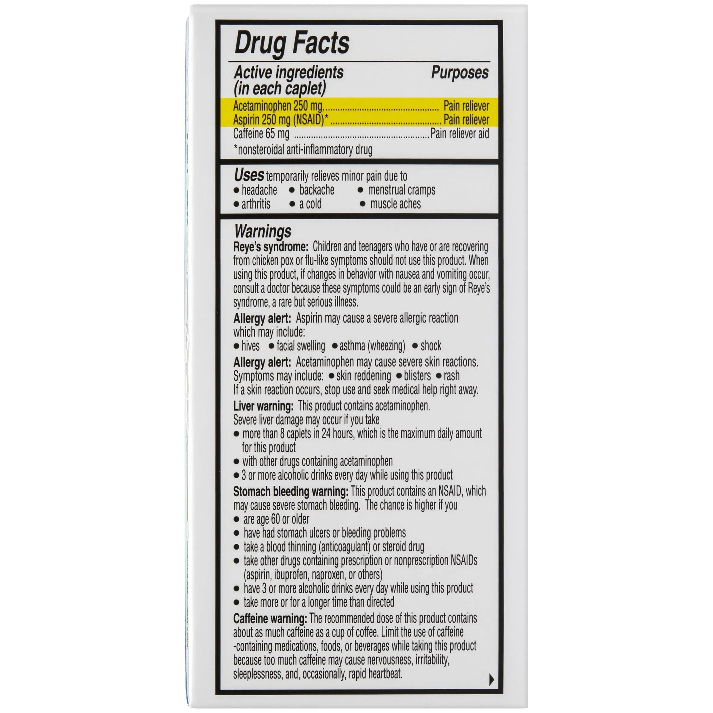 Vanquish Headache Relief, Acetaminophen, Aspirin, Caffeine, 100 Caplets, Packaging May Vary Vanquish buy supplements canada