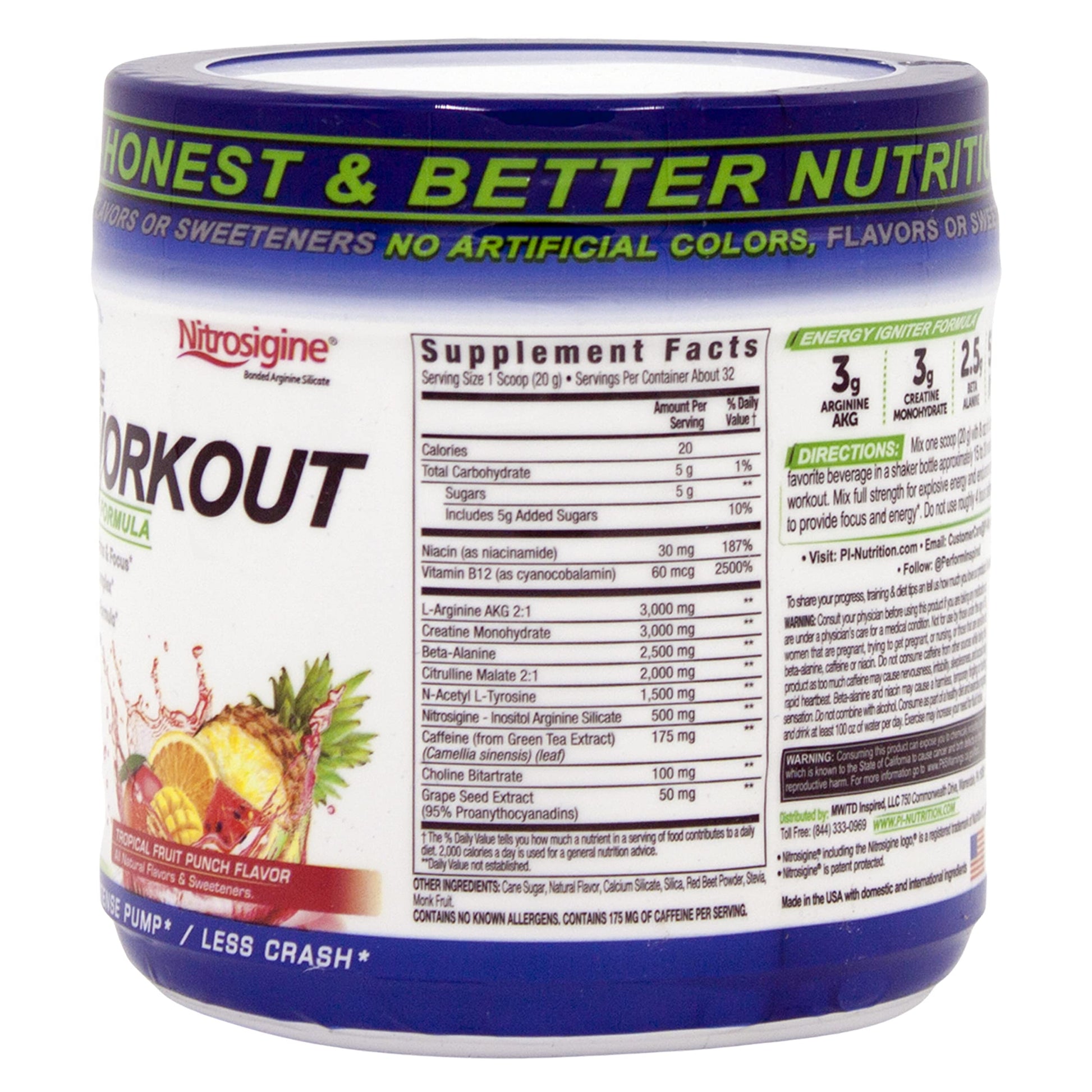 Performance Inspired Nutrition PreWorkout Powder - All Natural - G-Free & Vegan Formula PERFORMANCE INSPIRED buy supplements canada