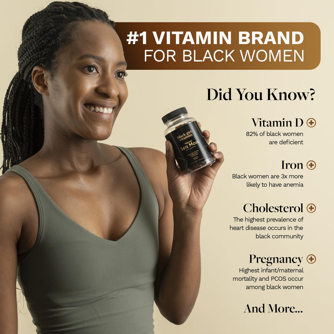 Black Girl Vitamins - Irish Sea Moss Gummies - SeaMoss + Bladderwrack & Burdock - 92 Minerals for Thyroid, Metabolism, and Immunity - Vegan Black Girl Vitamins buy supplements canada
