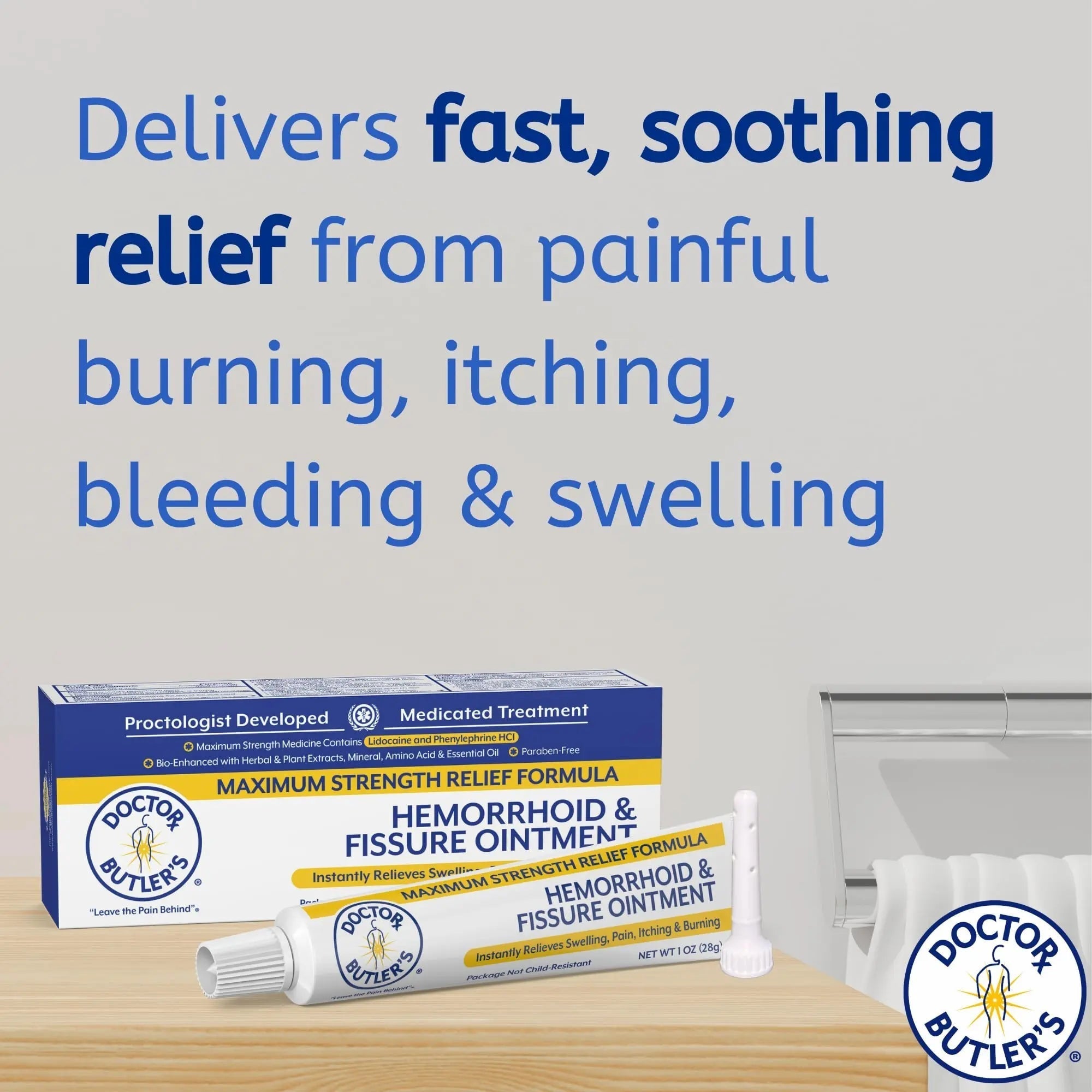 Doctor Butler’s Hemorrhoid & Fissure Ointment – Hemorrhoid Treatment and Hemorrhoid Cream with Lidocaine and Phenylephrine HCI for Fast Acting Relief of Pain, Swelling, Discomfort, and Itching (1 oz.) Doctor Butler's buy supplements canada