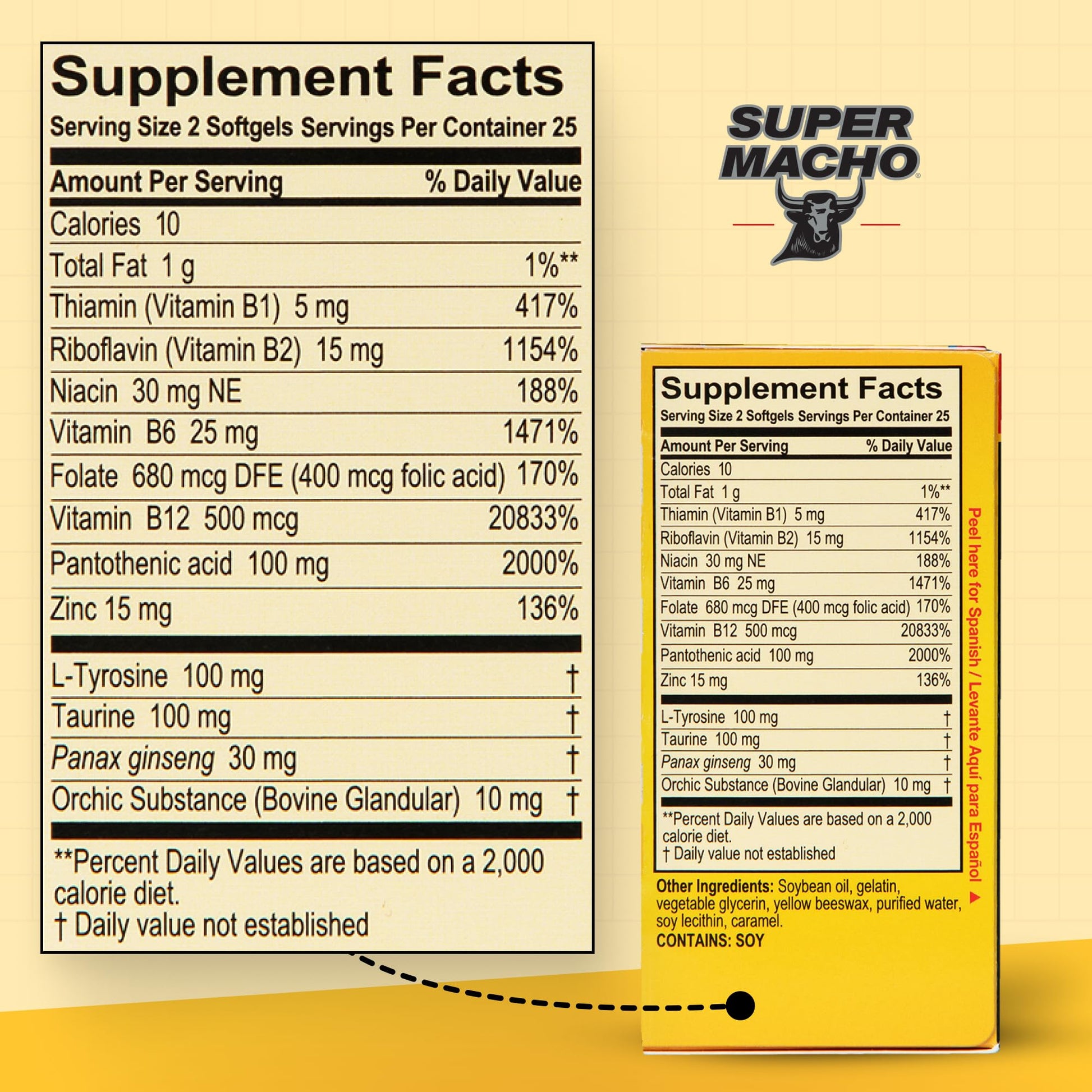 Super Macho, High Potency B Vitamins and Amino Acids, Fuel for Today's Active Men, No Caffeine, No Sugar, Dietary Supplement, Made in USA,50 Softgels Super Macho buy supplements canada
