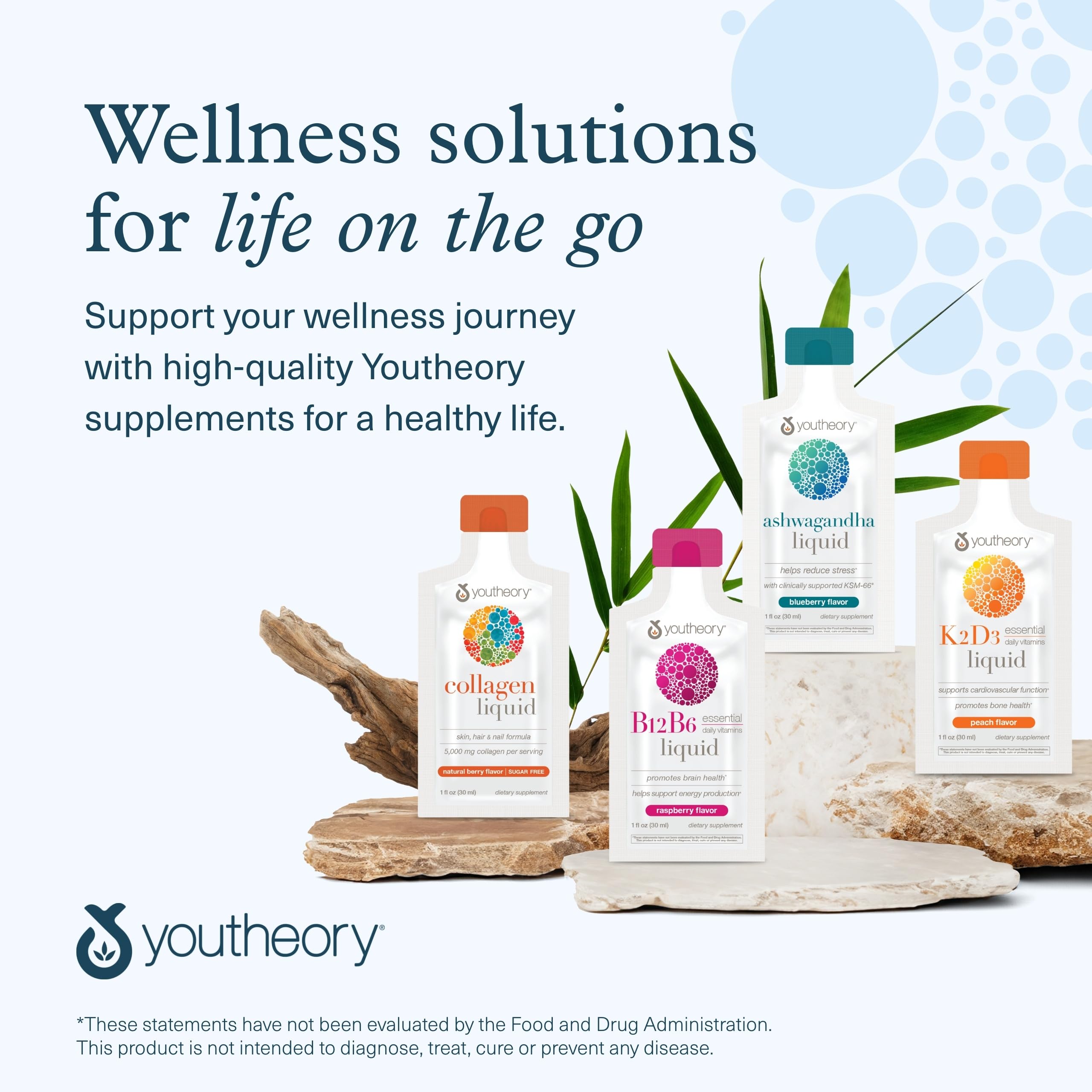 Youtheory Ashwagandha Liquid - with Organic KSM-66 Ashwagandha - Herbal Blend to Support Stress Relief & Energy Levels* - Helps Support Mood* - 1 oz Single Serve Packet, Pack of 12 Youtheory buy supplements canada