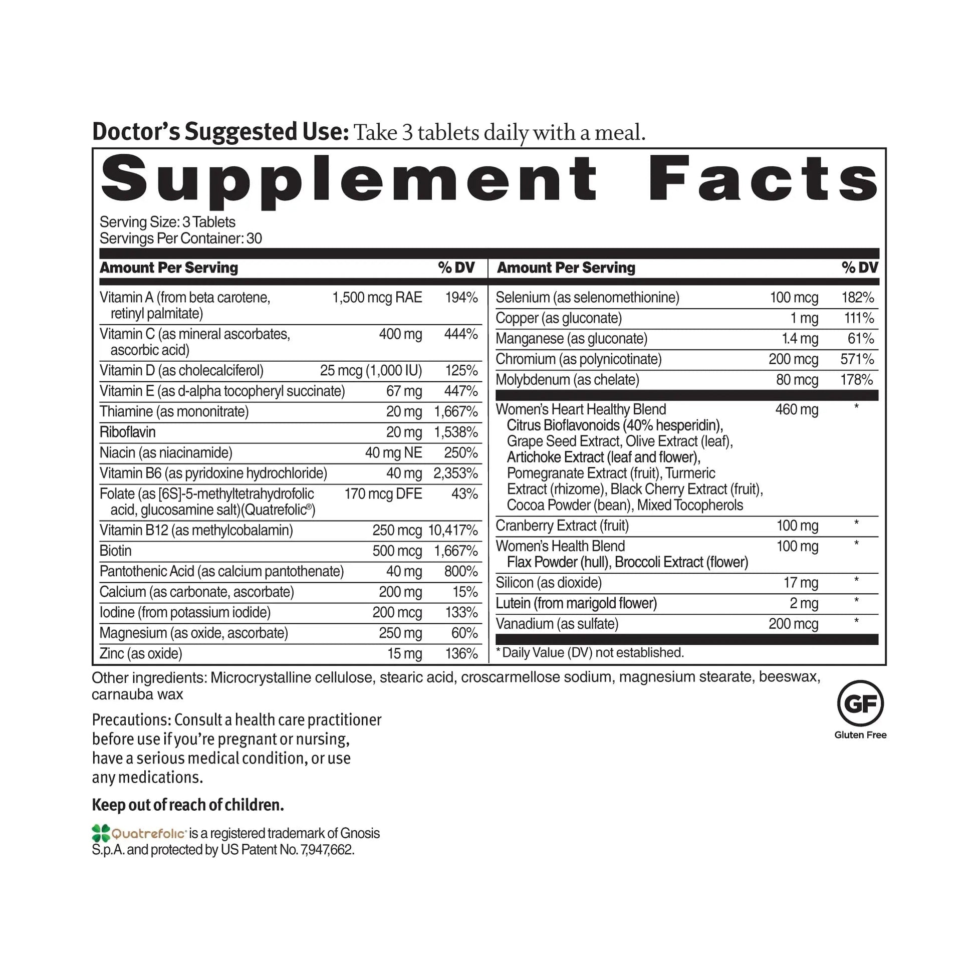 Dr. Sinatra Heart Healthy Multivitamin for Women with Vitamin D 1000 IU, A, B12, C, E, Biotin, Folate, and Zinc, 90 Tablets (30-Day Supply) Dr. Sinatra buy supplements canada