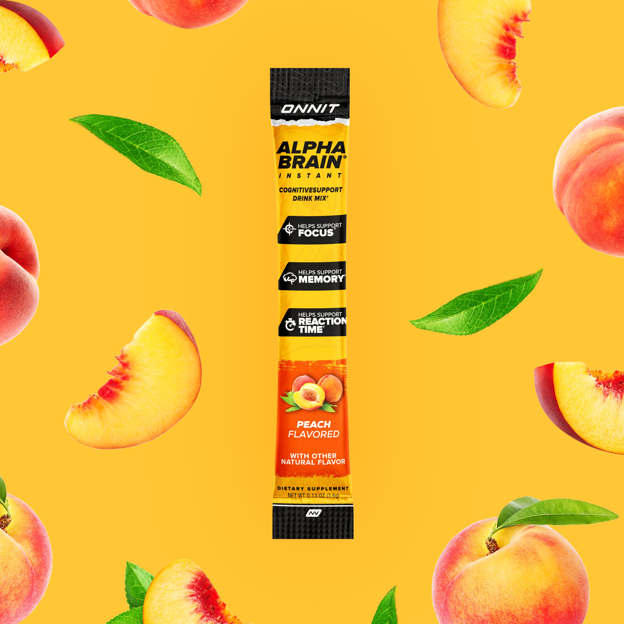 ONNIT Alpha Brain Instant Cognitive Support Drink Mix, Nootropic Supplement for Focus, Memory and Clarity, Peach Flavor, 0.13 oz Packets, 30 Count ONNIT buy supplements canada