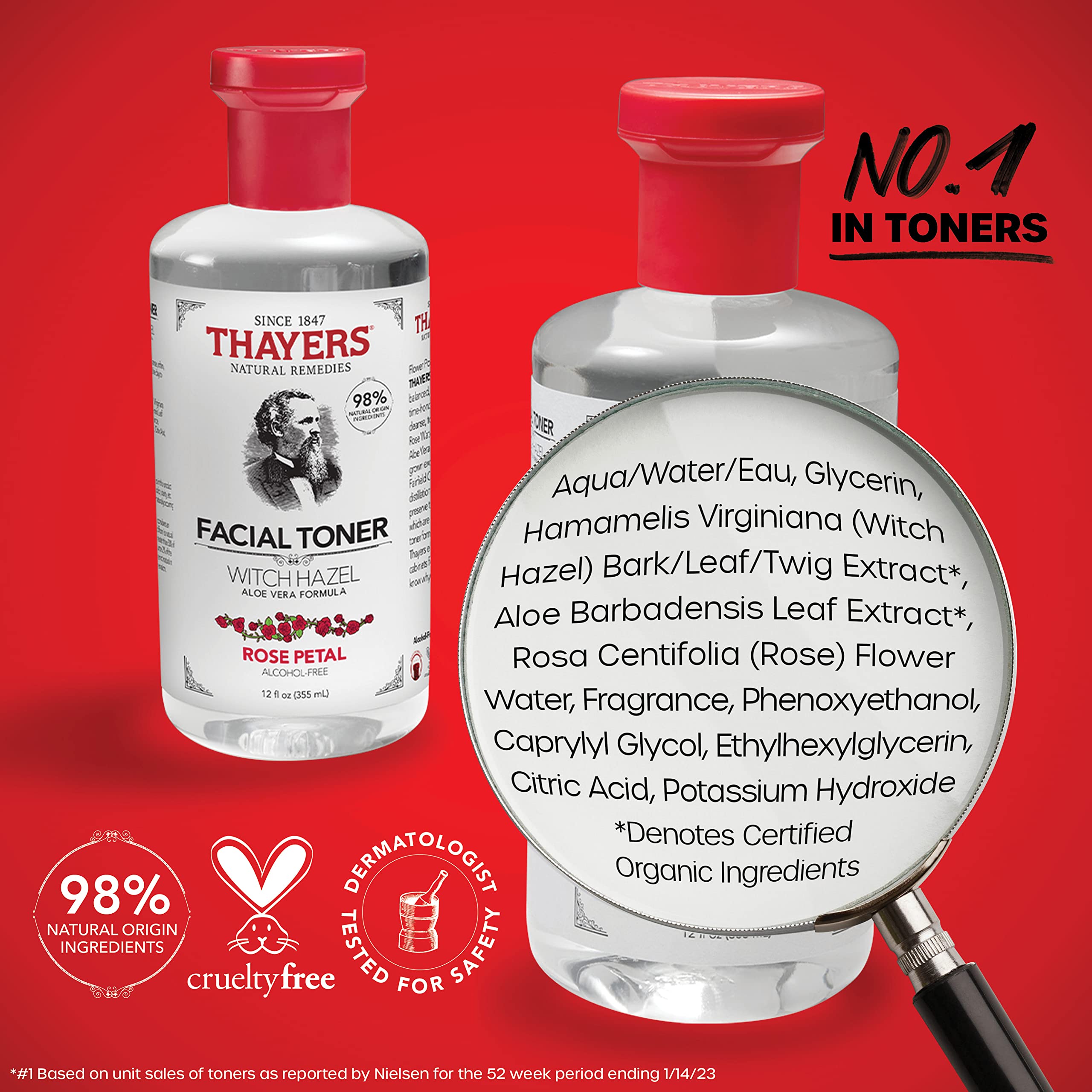 Thayers Alcohol-Free, Hydrating Rose Petal Witch Hazel Facial Toner 12 oz + 3oz THAYERS buy supplements canada