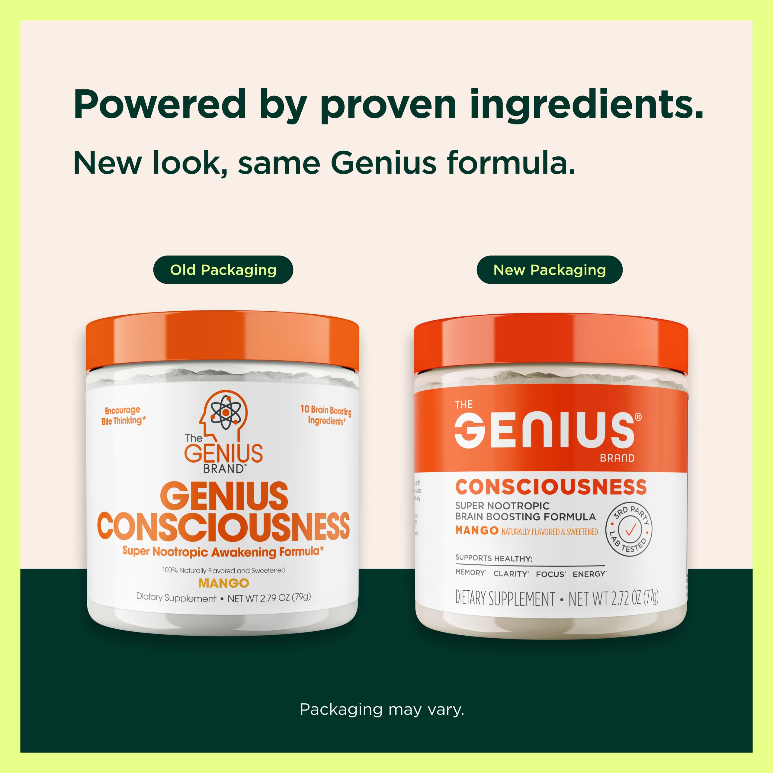 Genius Consciousness, Super Nootropic Brain Supplement Powder, Mango - Boost Focus, Cognitive Function, Concentration & Memory Booster - Alpha GPC & Lions Mane Mushroom for Neuro Energy & IQ The Genius Brand buy supplements canada