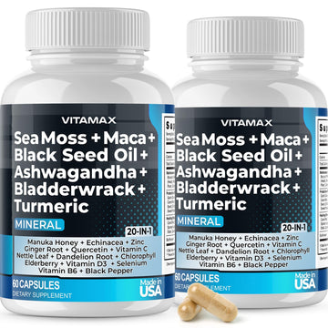 Sea Moss 3000mg Maca 1000mg Black Seed Oil 2000mg Ashwagandha 1000mg Bladderw Vitamax buy supplements canada